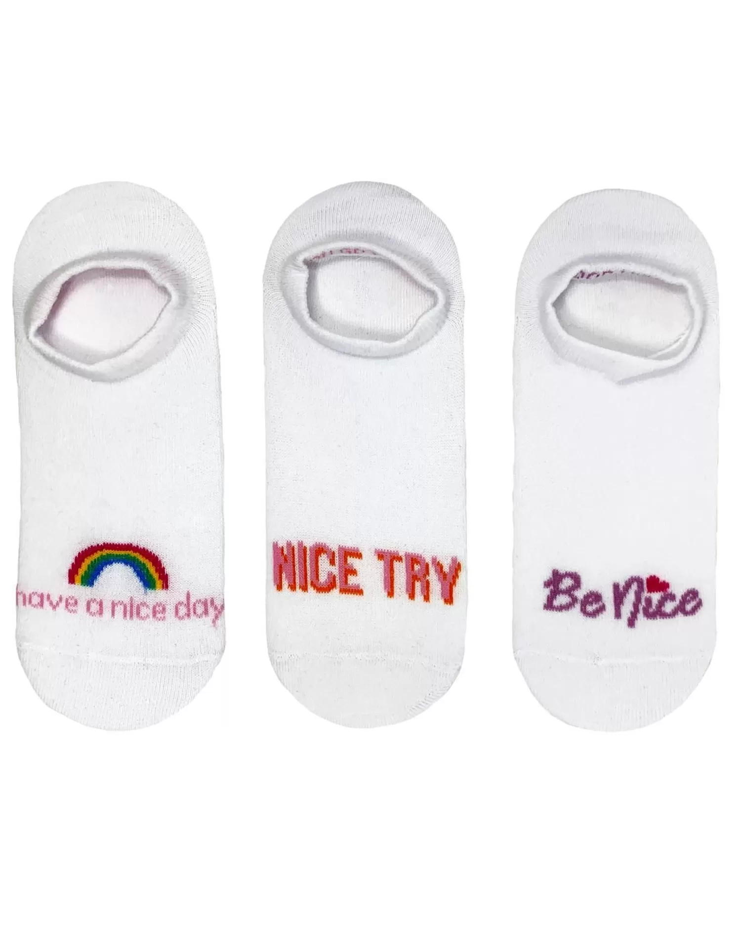 Nice Socks Socks | Womens 3 Pack Slogan Invisible Liner Socks