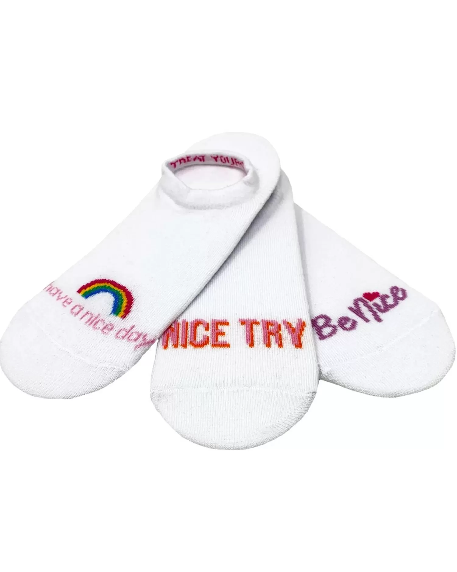 Nice Socks Socks | Womens 3 Pack Slogan Invisible Liner Socks