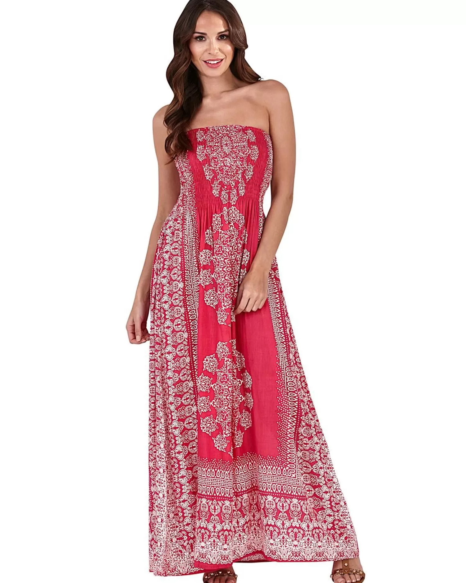 Pistachio Dresses | Pink Border Print Maxi Dress