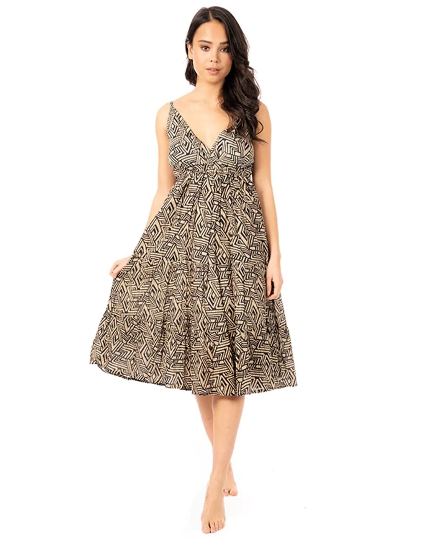 Pistachio Dresses | Strappy Tribal Print Cross Over Dress
