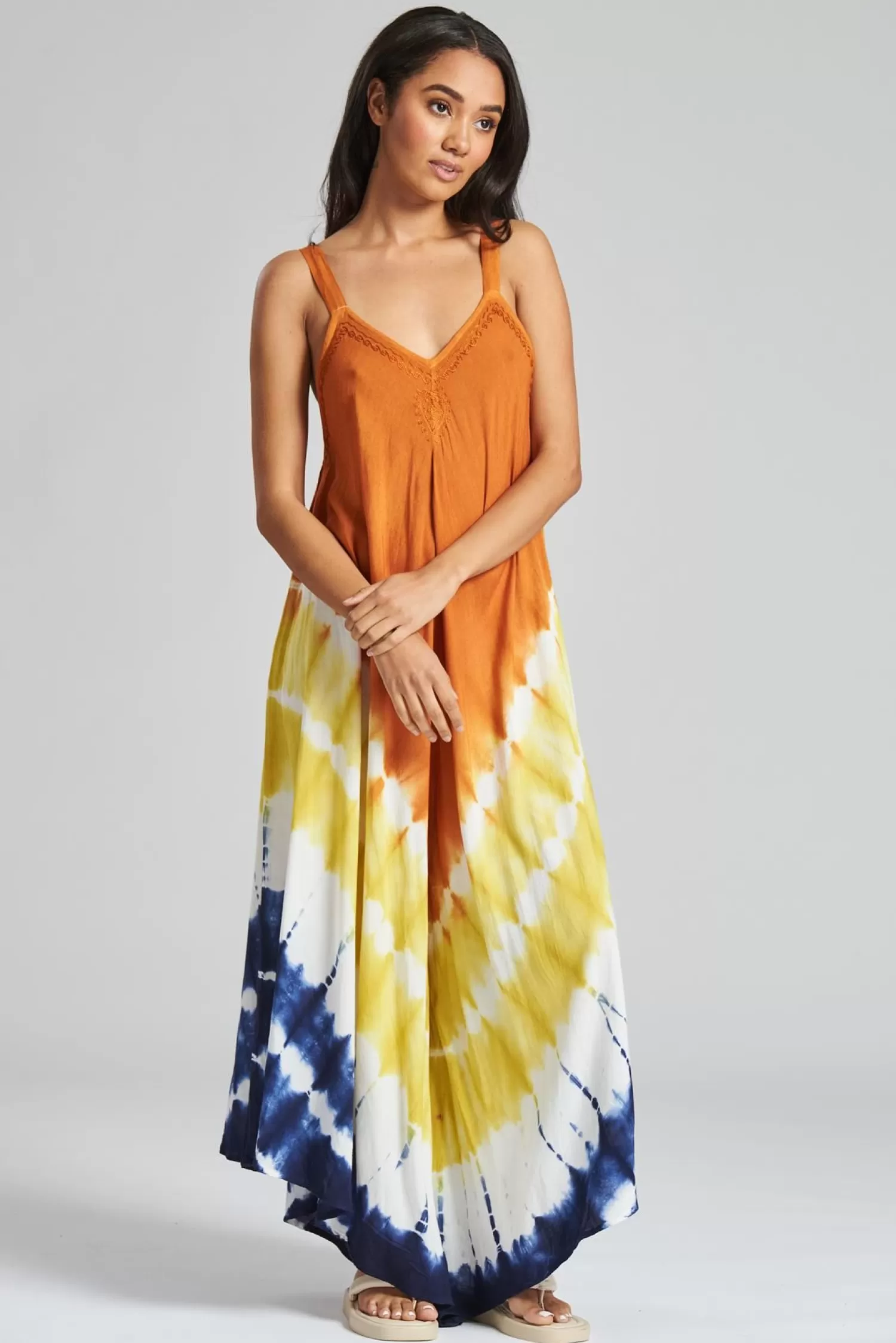 Pistachio Dresses | Sunset Tie Dye Strappy Maxi Dress
