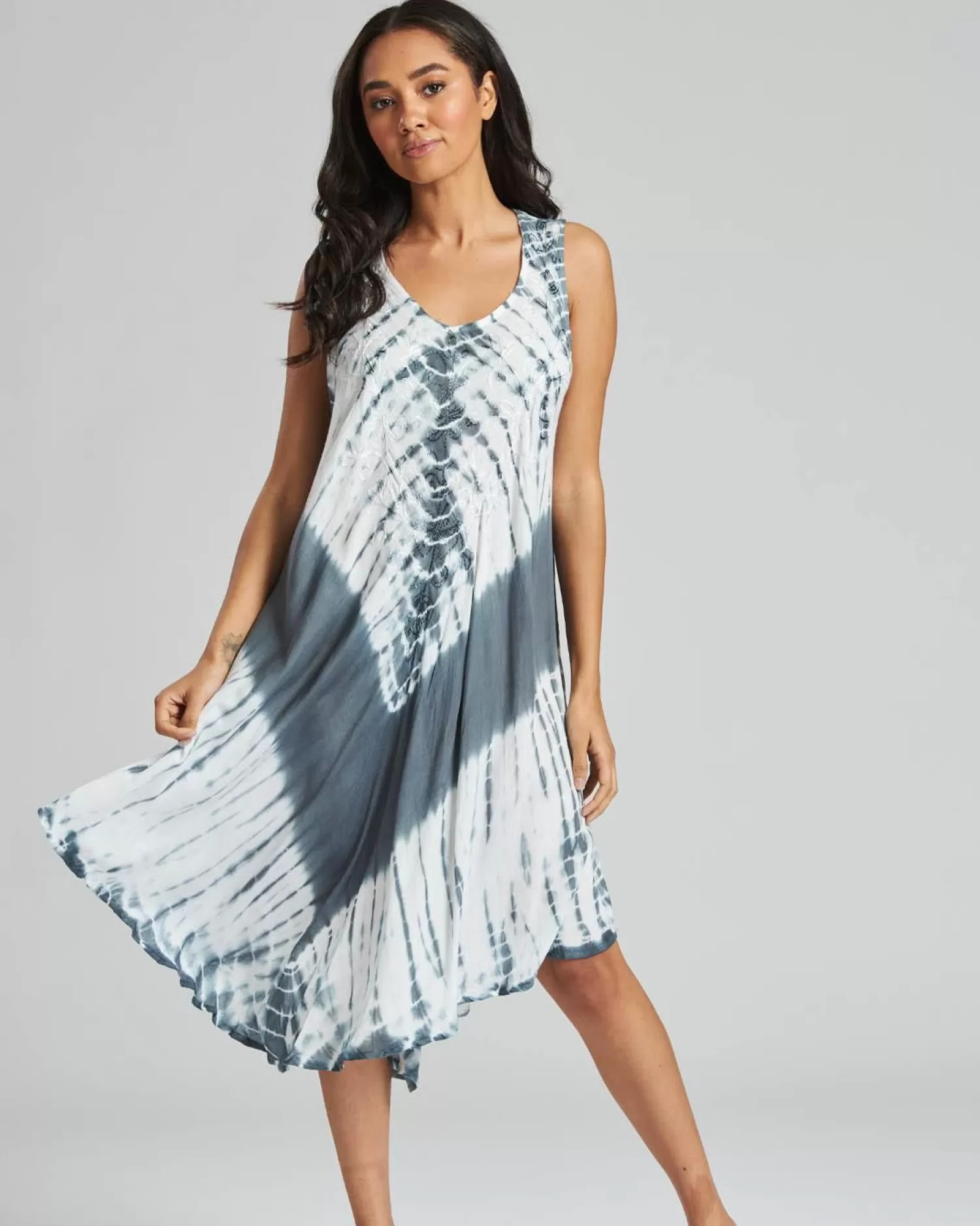 Pistachio Dresses | Tie Dye Summer Dress - Grey