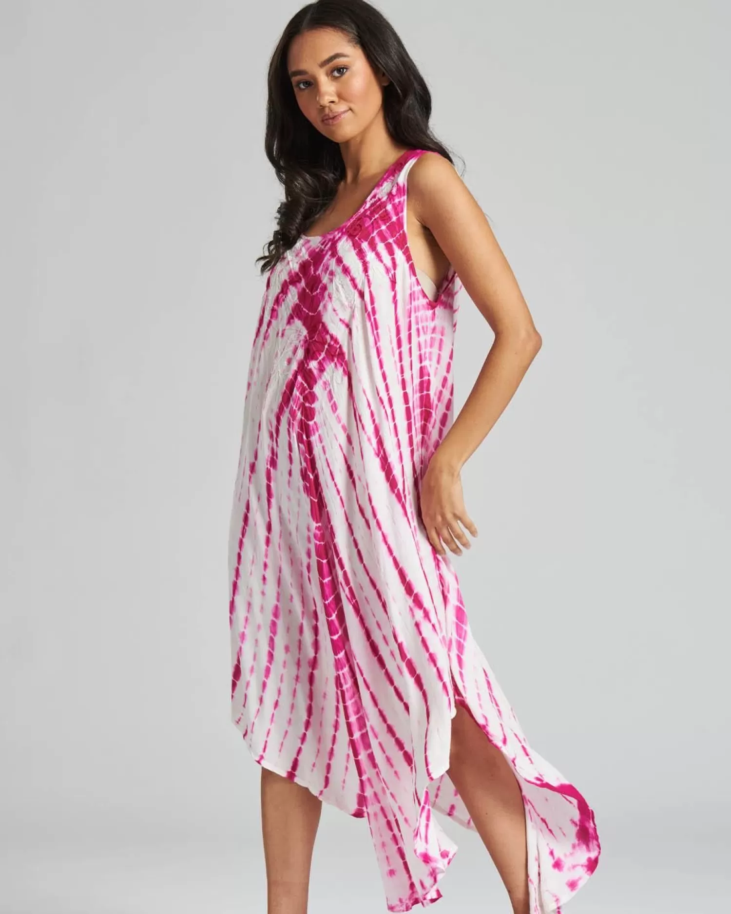 Pistachio Dresses | Tie Dye Summer Dress - Hot Pink