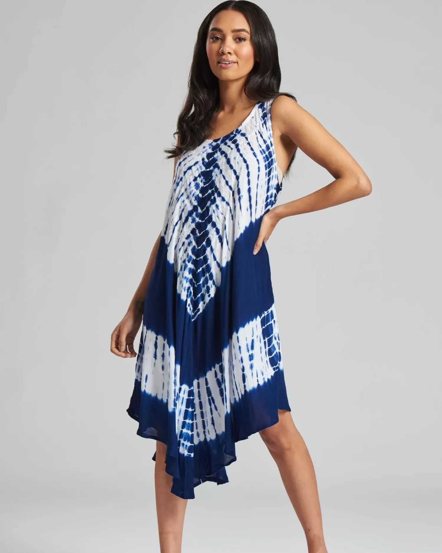 Pistachio Dresses | Tie Dye Summer Dress - Navy