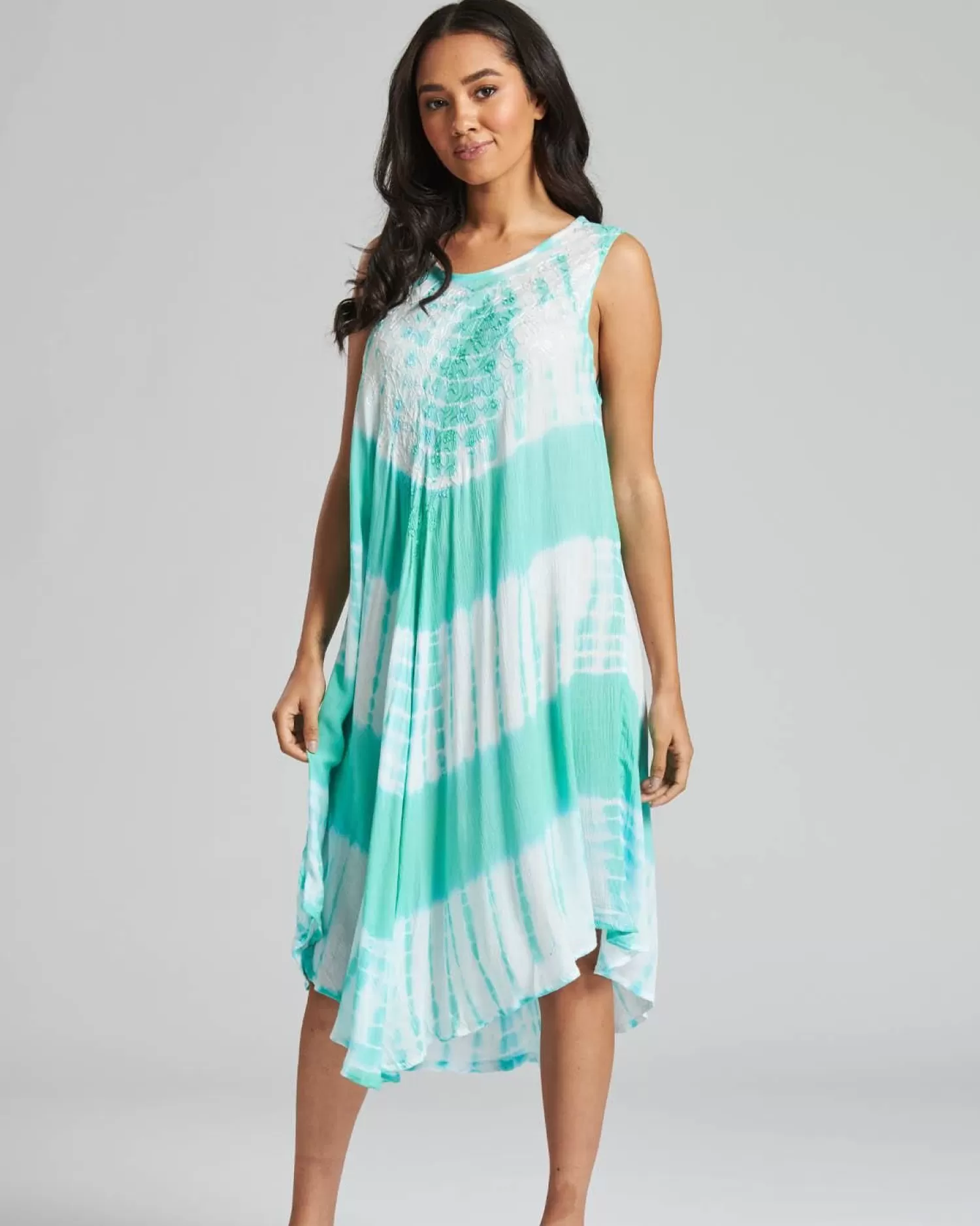 Pistachio Dresses | Tie Dye Summer Dress - Turquoise