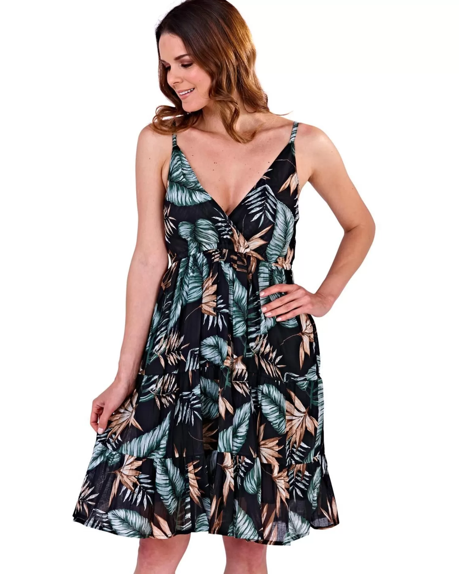 Pistachio Dresses | Tropical Print Cross Over Dress