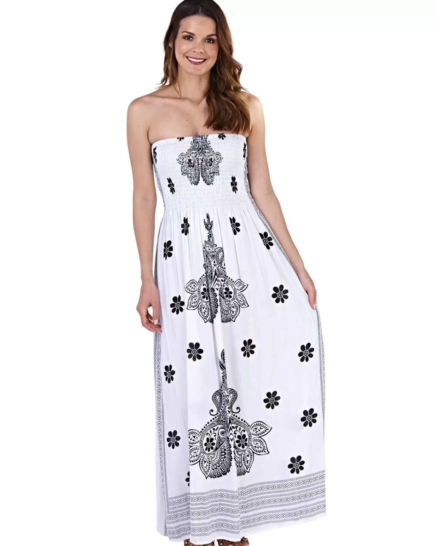 Pistachio Dresses | White & Black Paisley Floral Dress