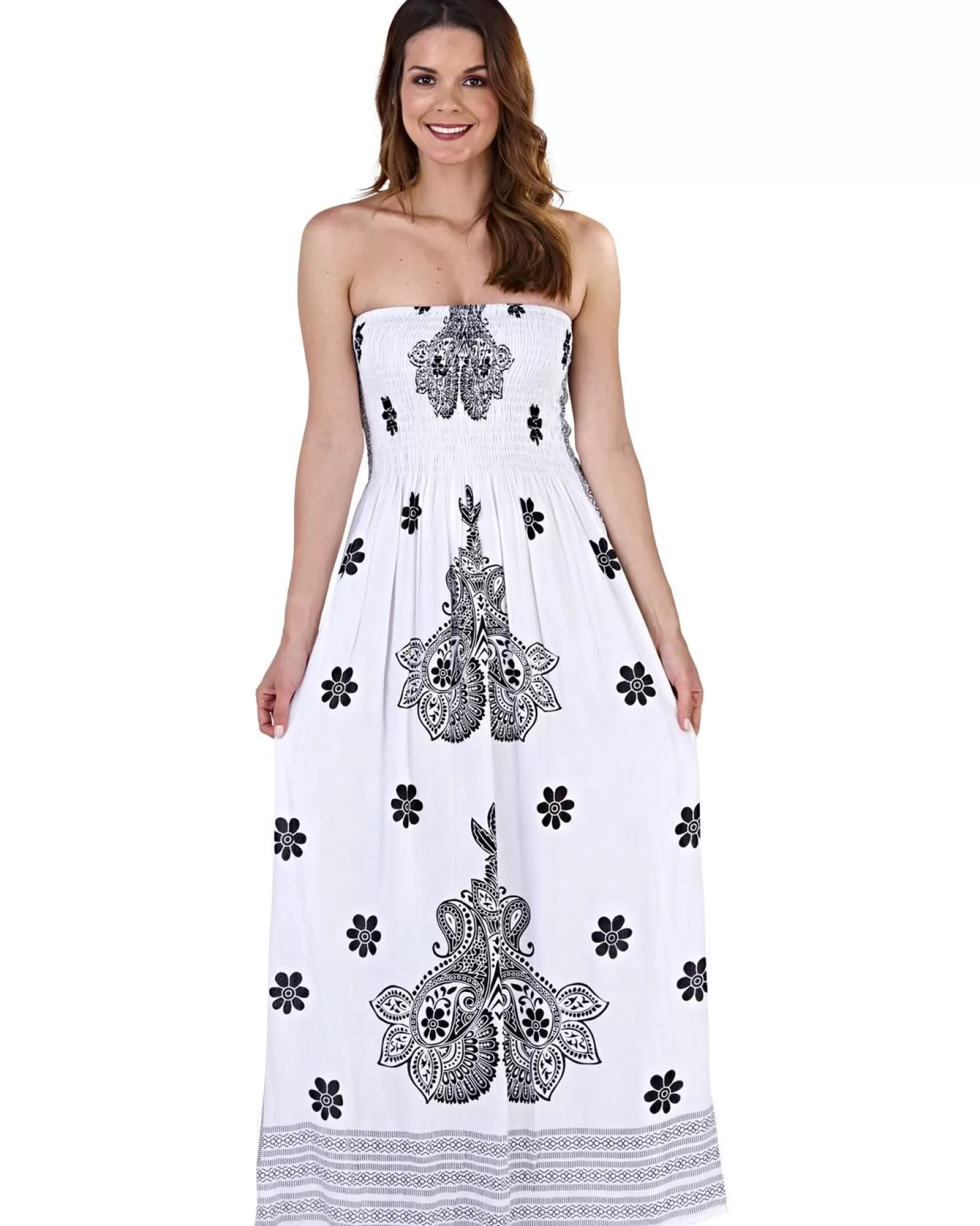 Pistachio Dresses | White & Black Paisley Floral Dress