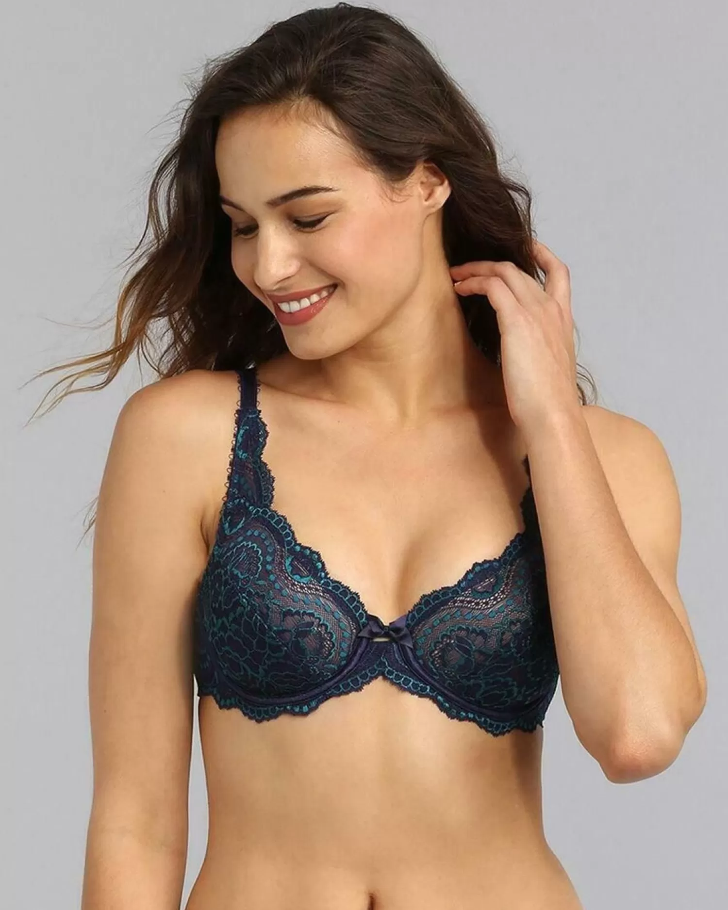 Playtex Bras | Flower Elegance Lace Bra - Anchor Navy