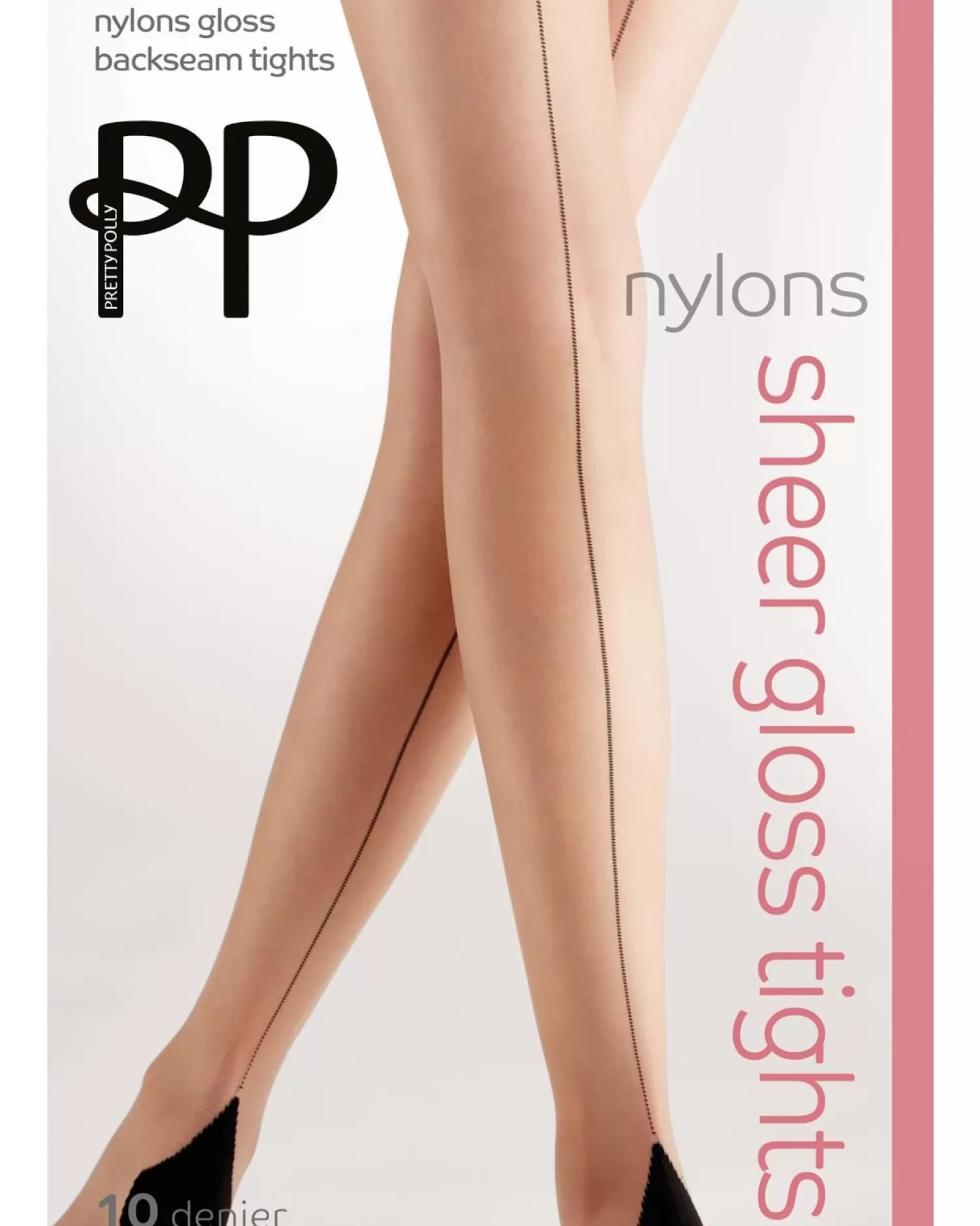 Pretty Polly Tights | 10 Denier Sheer Gloss Backseam Tights - Sherry