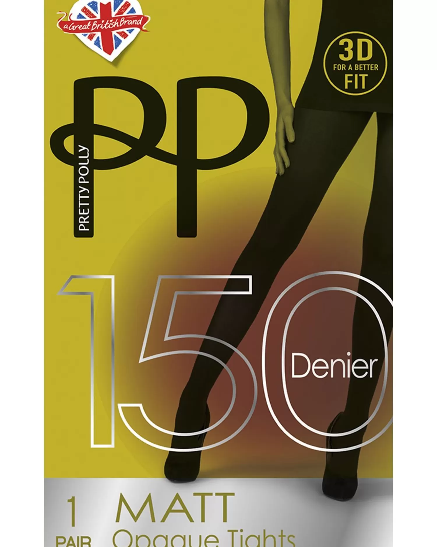 Pretty Polly Tights | 150 Denier Matte Opaque Tights - Black
