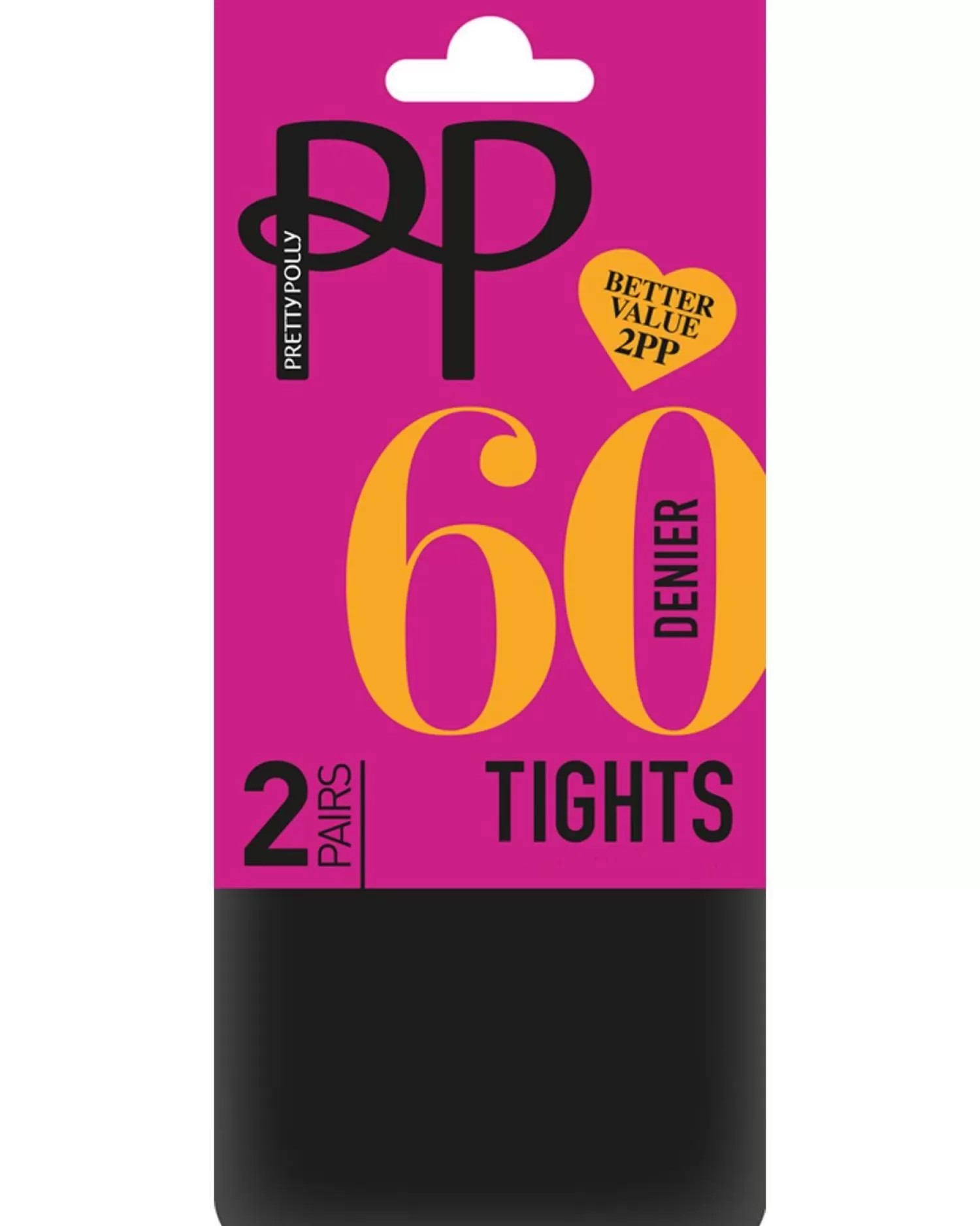 Pretty Polly Tights | 2 Pack 60 Denier Tights - Black