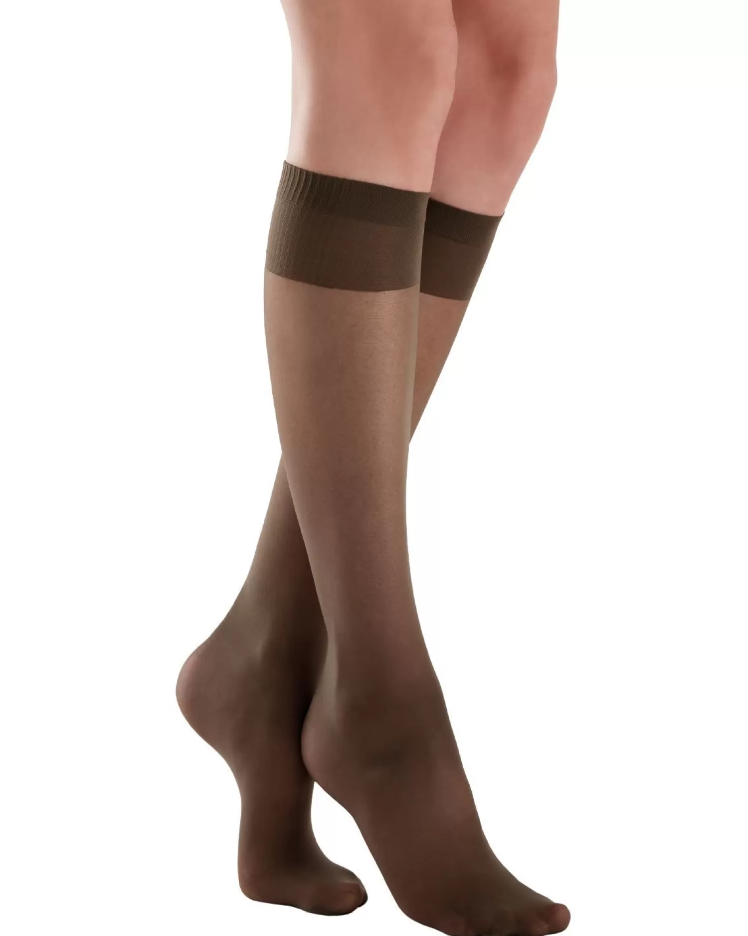 Pretty Polly Socks | 2 Pack Medium Support Knee Highs - Barely Black