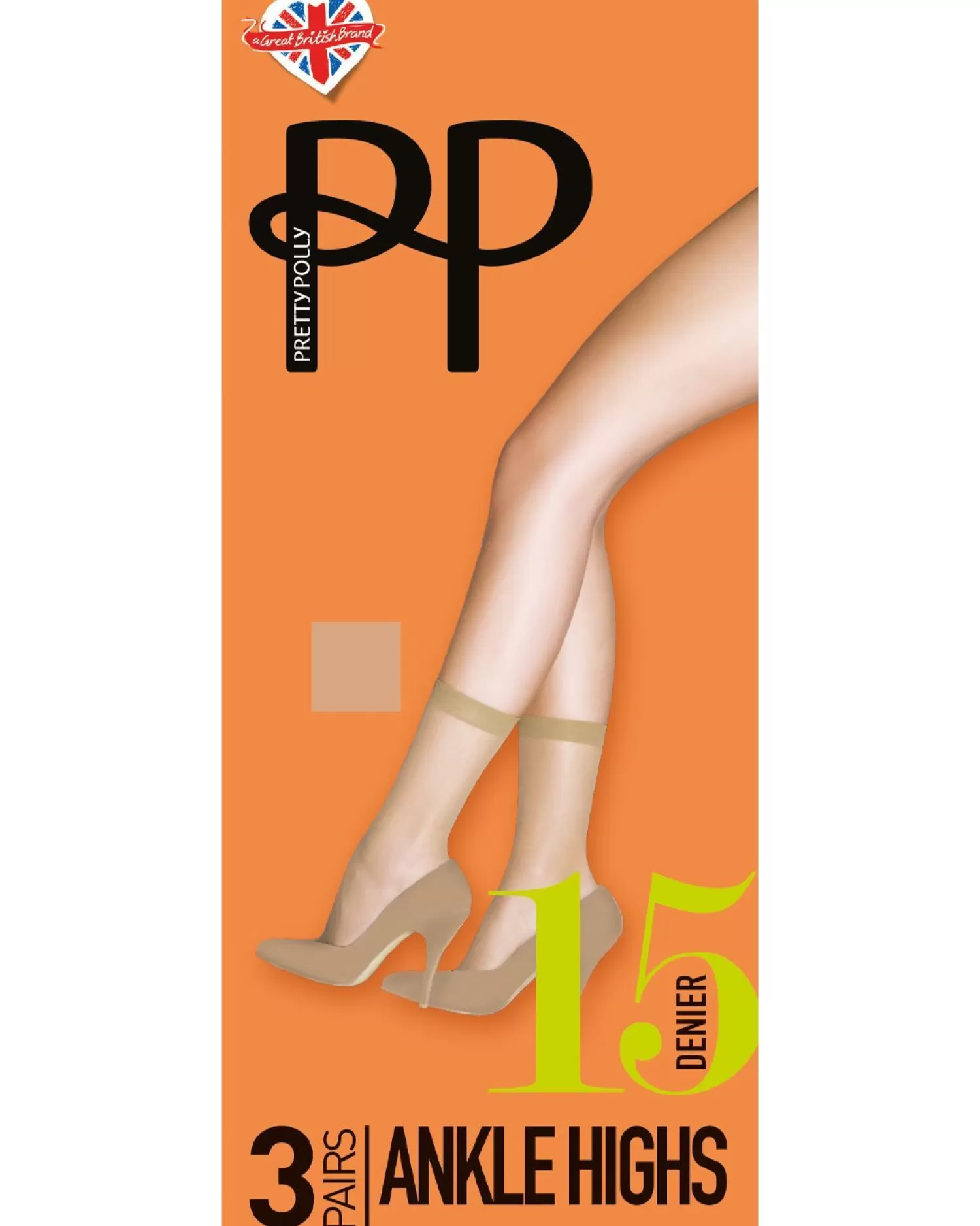 Pretty Polly Socks | 3 Pack 15 Denier Ankle Highs - Natural