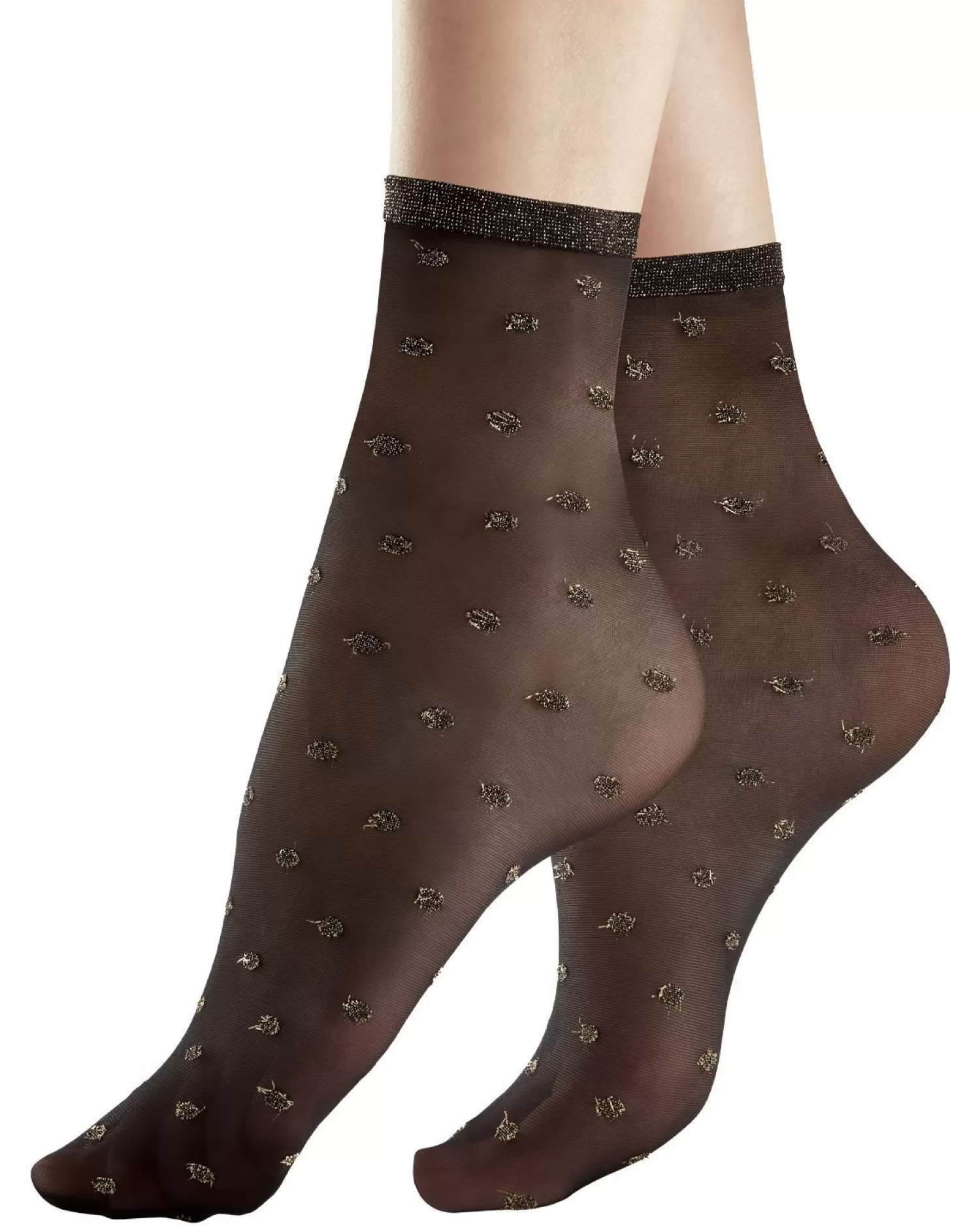 Pretty Polly Socks | Black Sparkle Spot Anklet Socks