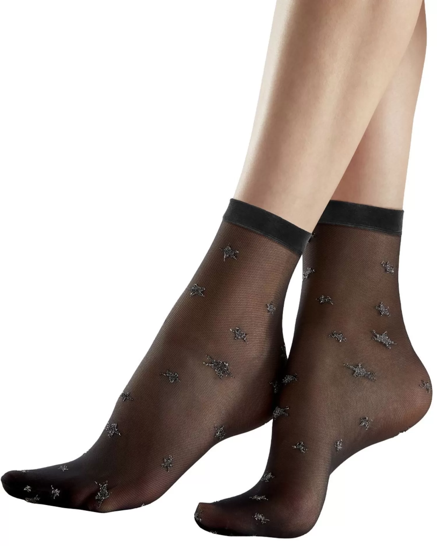 Pretty Polly Socks | Black Sparkle Star Anklet Socks