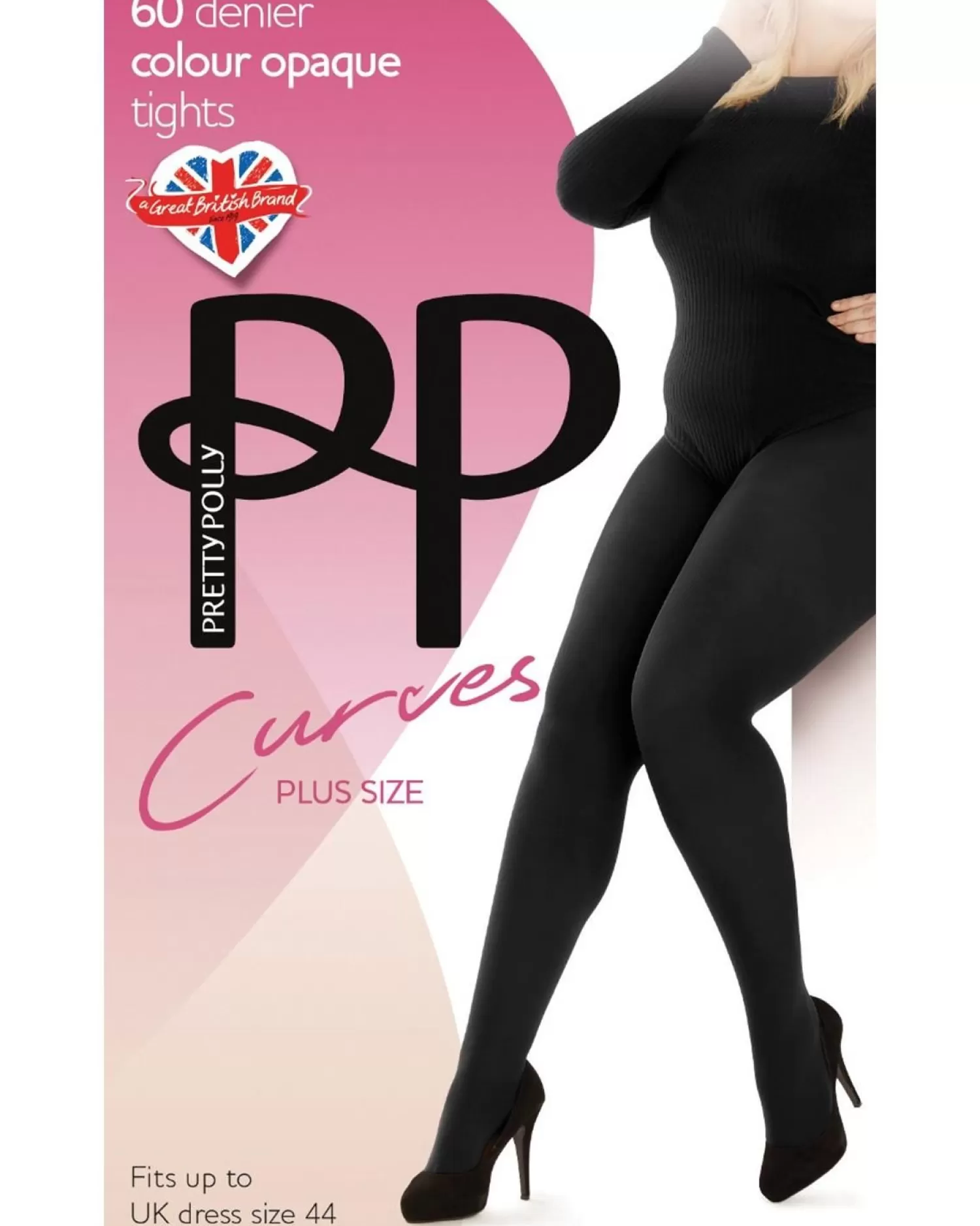 Pretty Polly Tights | Curves 60 Denier Opaque Tights - Black