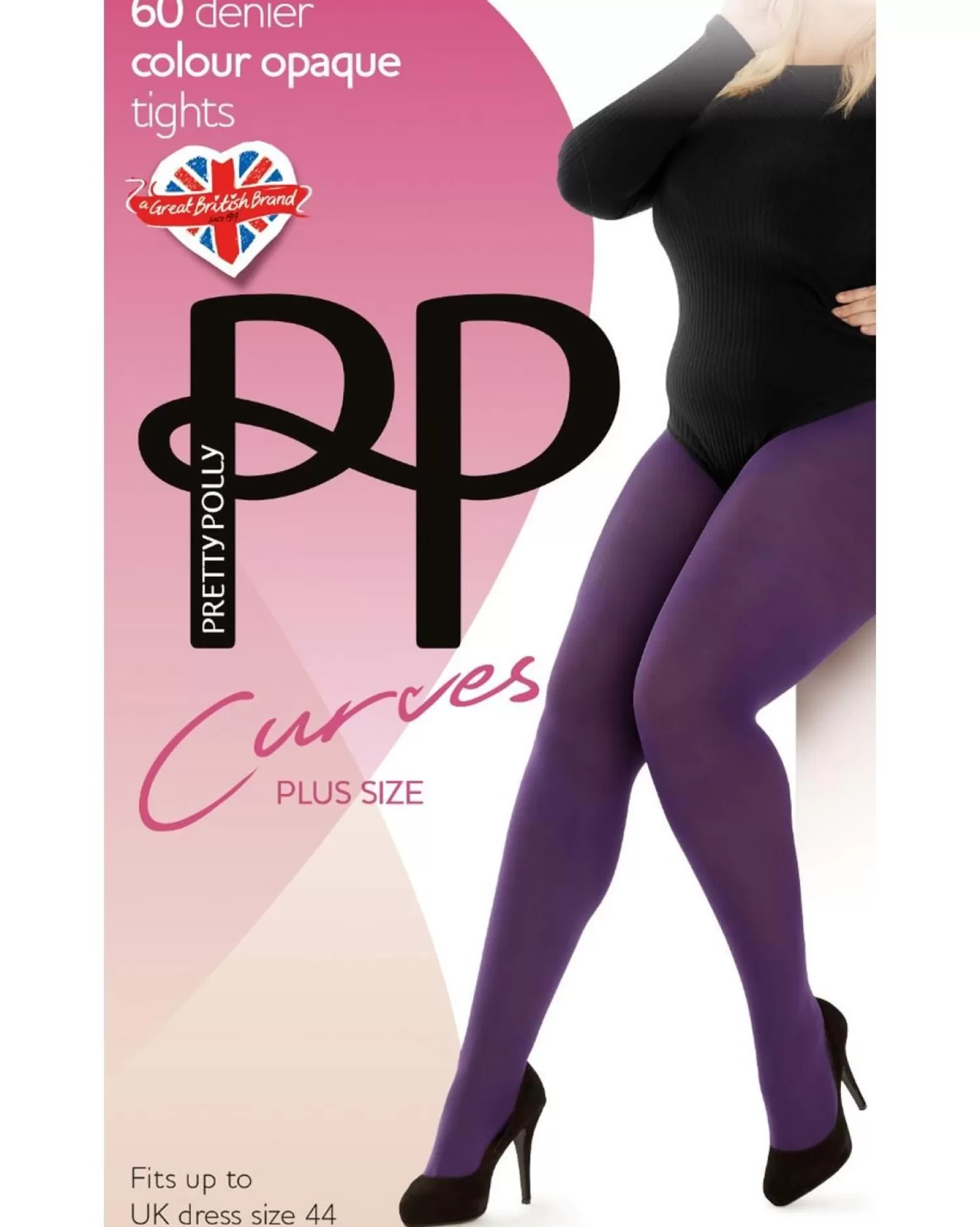 Pretty Polly Tights | Curves 60 Denier Opaque Tights - Purple