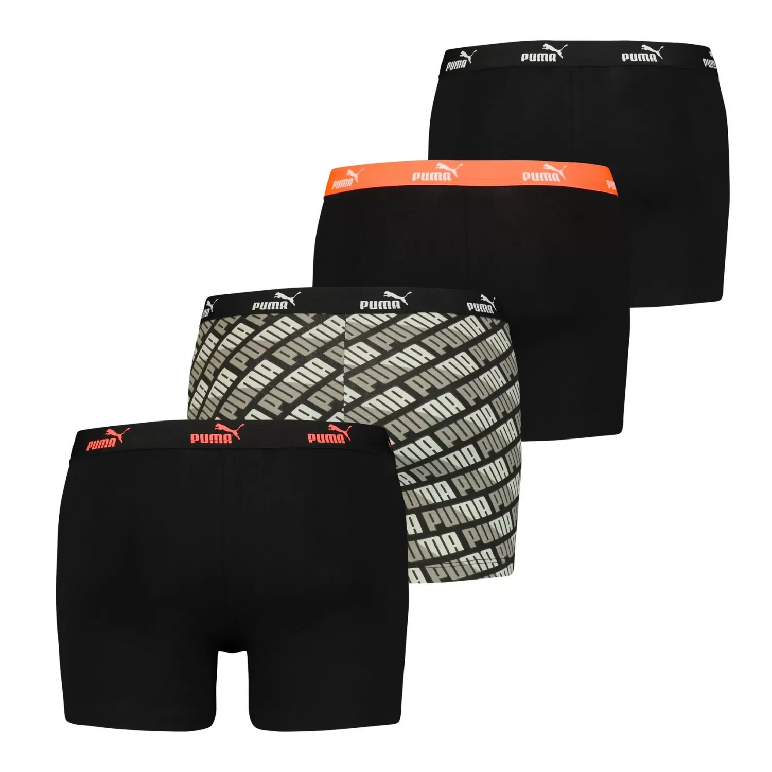 Men Puma 4 Pack Print Boxer Short - Black Combo