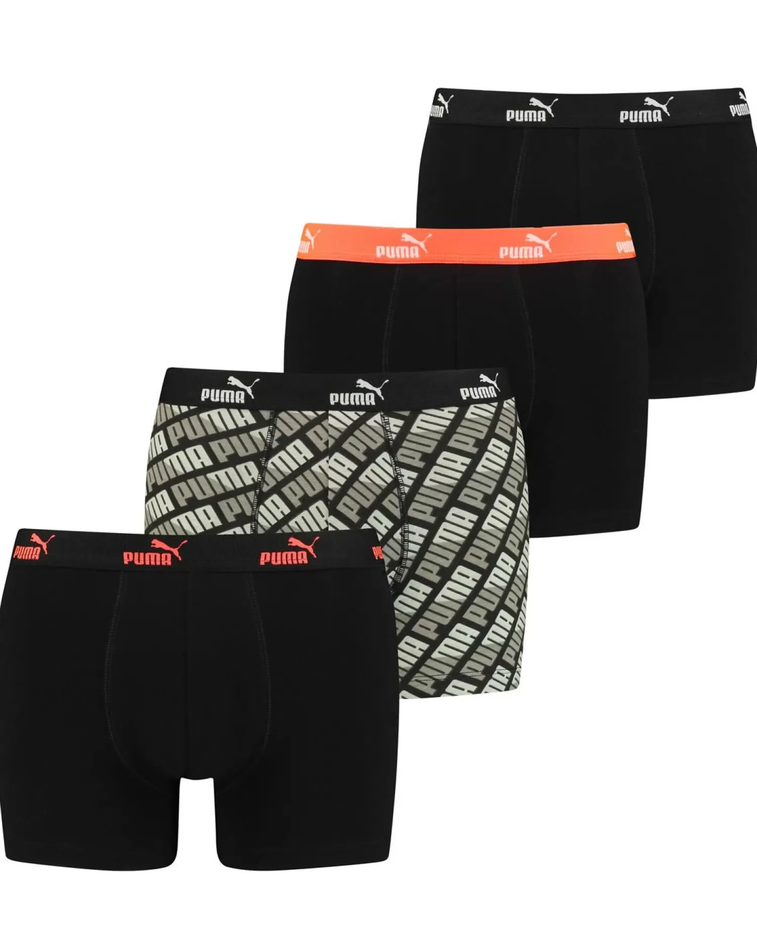 Men Puma 4 Pack Print Boxer Short - Black Combo