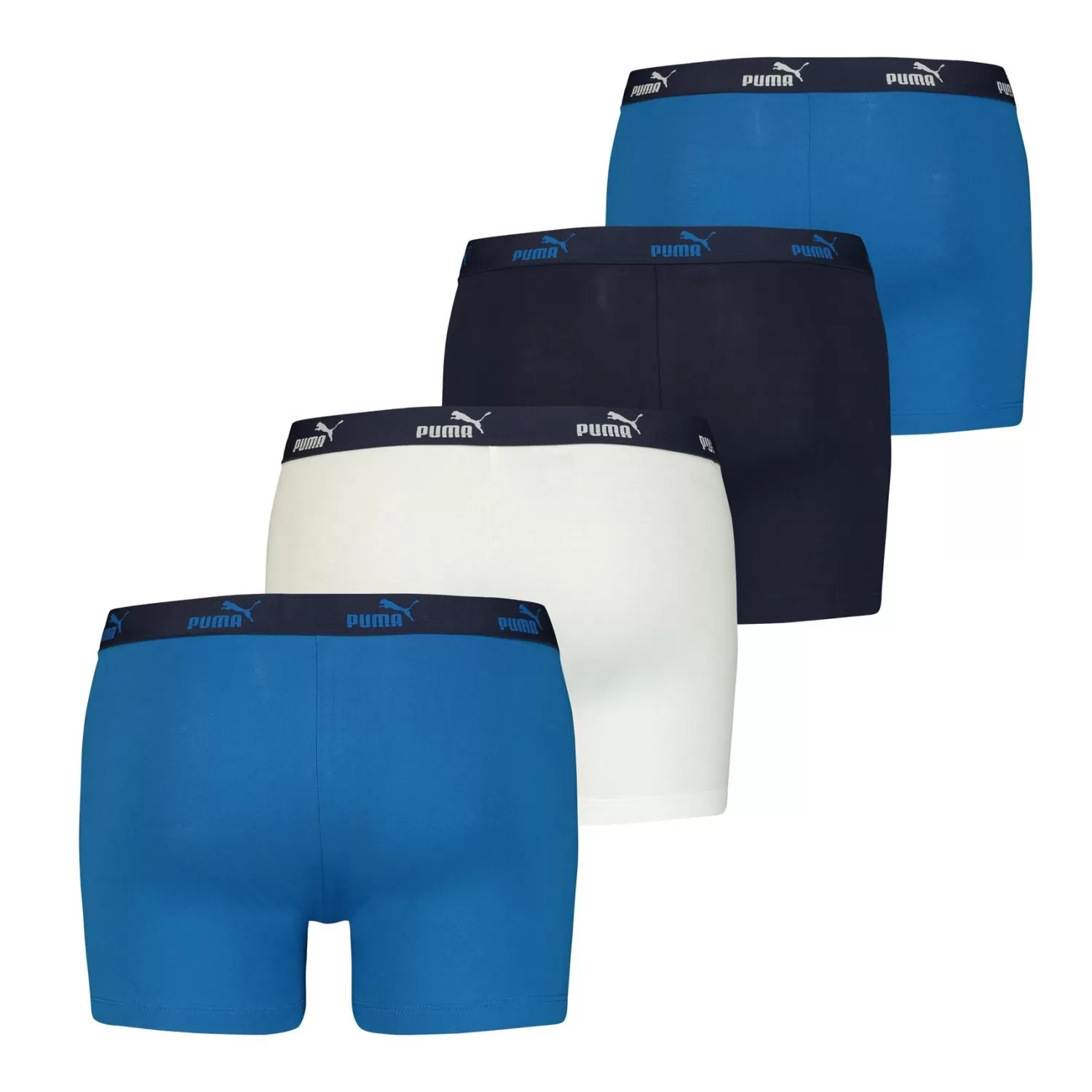 Men Puma 4 Pack Solid Boxer Short - Blue Combo