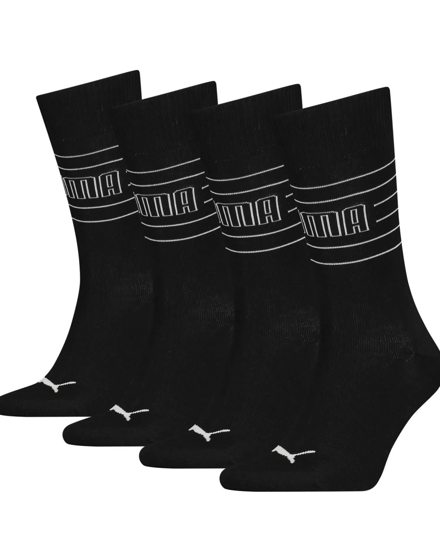Men Puma Mens 4 Pack Crew Socks - Black