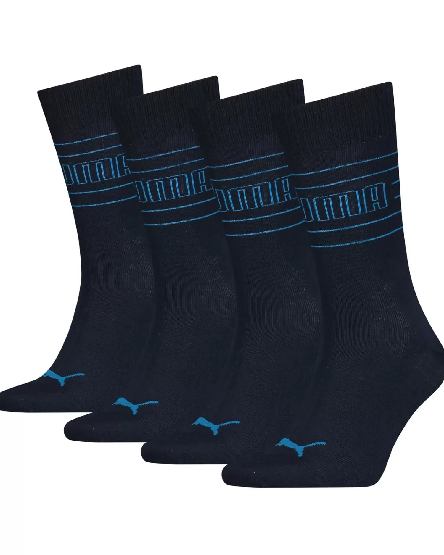 Men Puma Mens 4 Pack Crew Socks - Navy