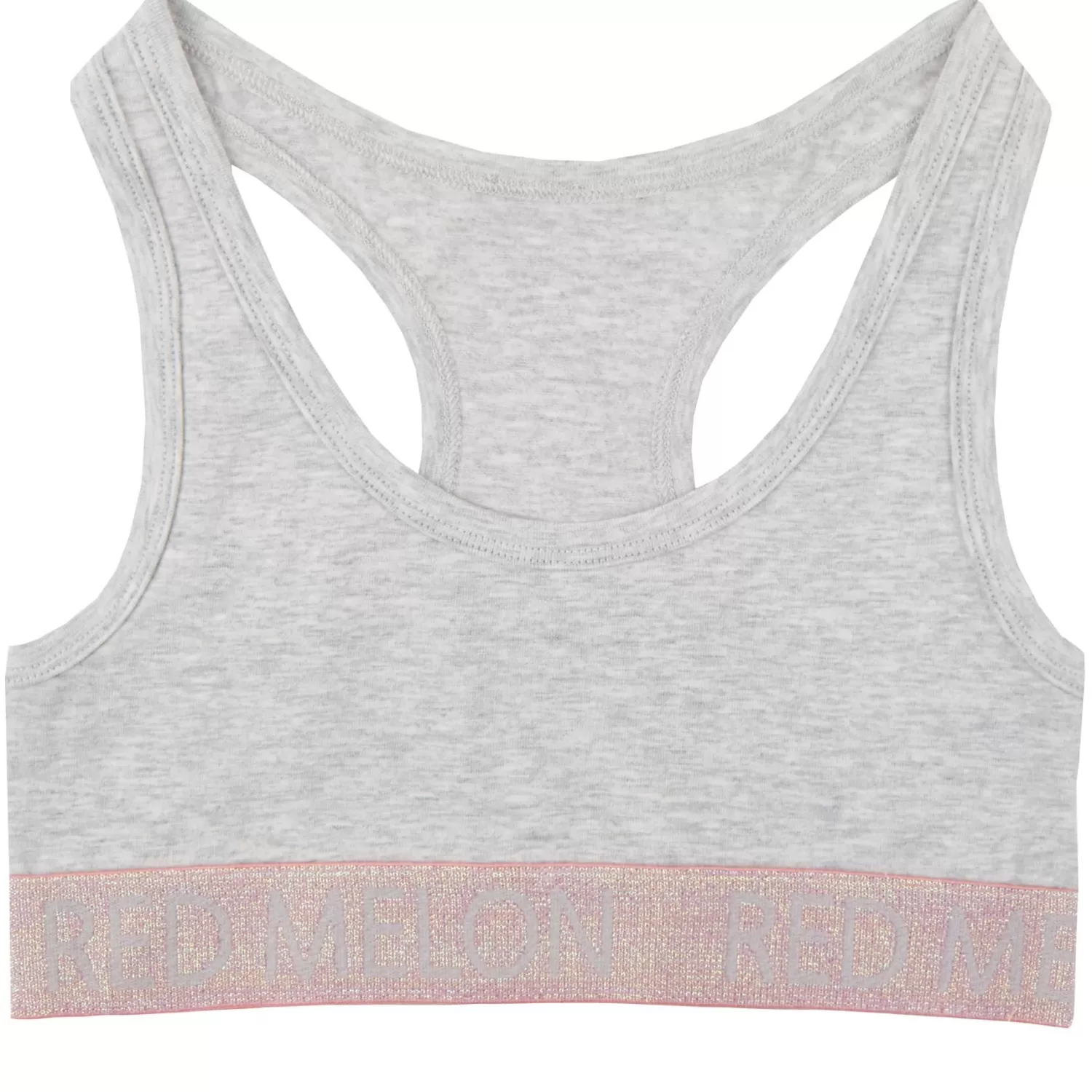 Kids Red Melon Girls Crop Top Knicker Set - Grey