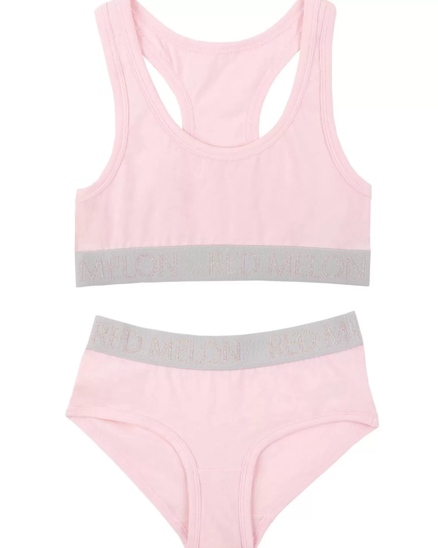 Kids Red Melon Girls Crop Top Knicker Set - Pink