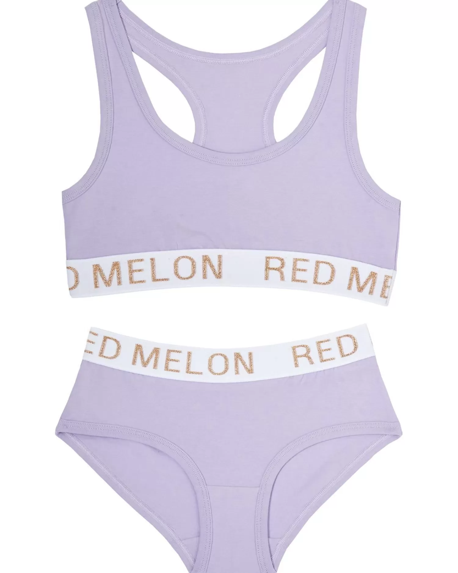 Kids Red Melon Girls Crop Top Knicker Set - Purple