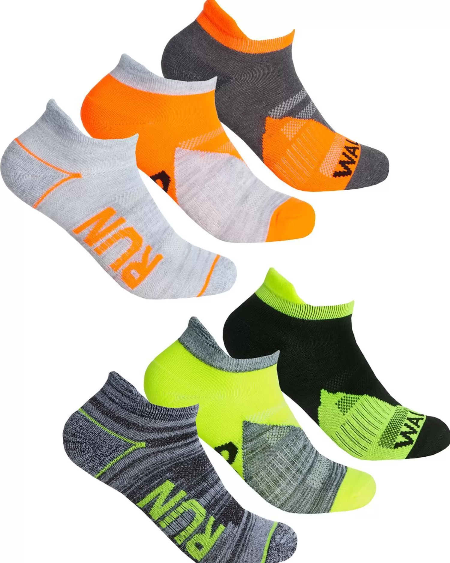 RedTag Socks | Womens 6 Pack Sport Trainer Socks - Neon Mix