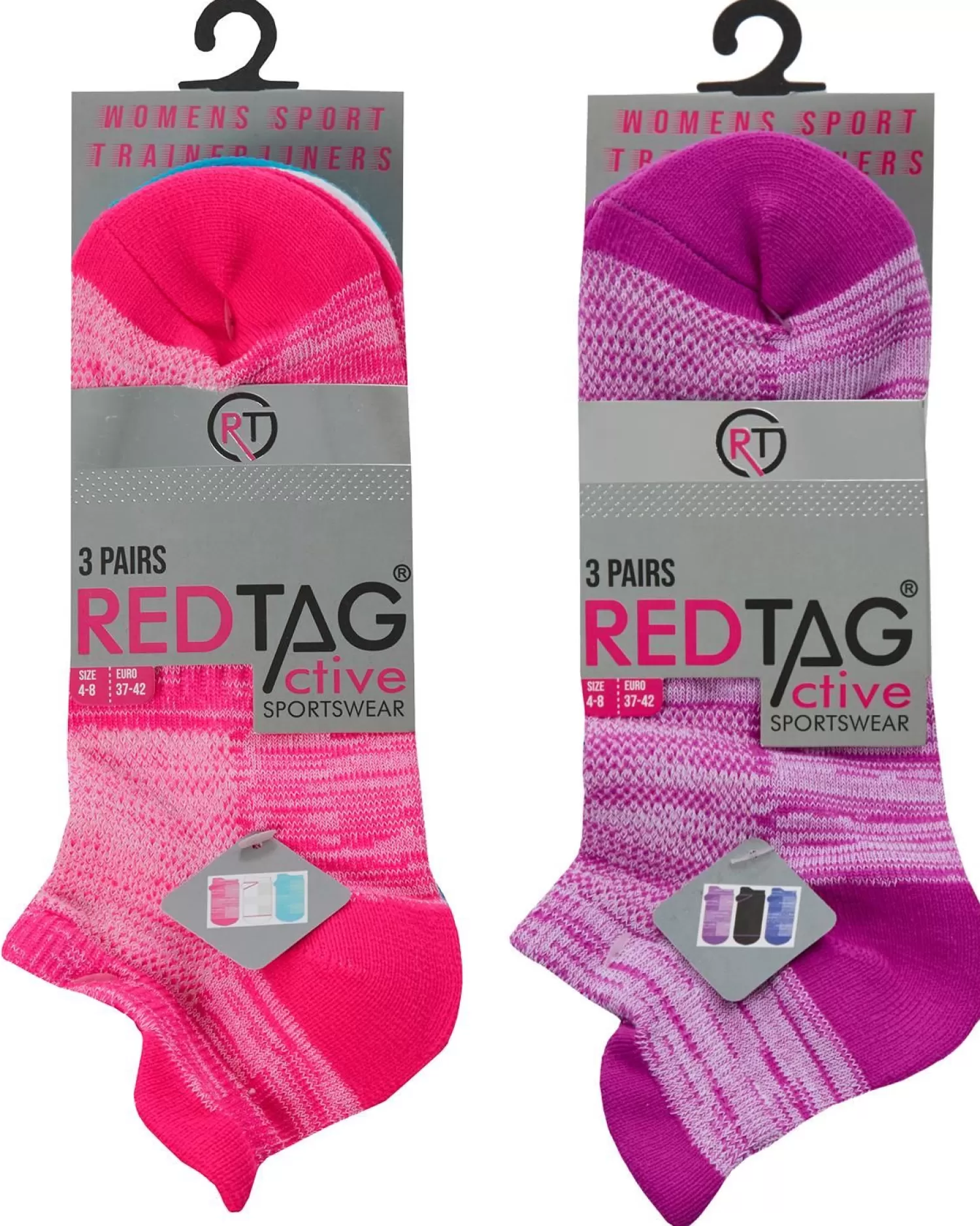 RedTag Socks | Womens 6 Pack Sport Trainer Socks - Space Dye Mix