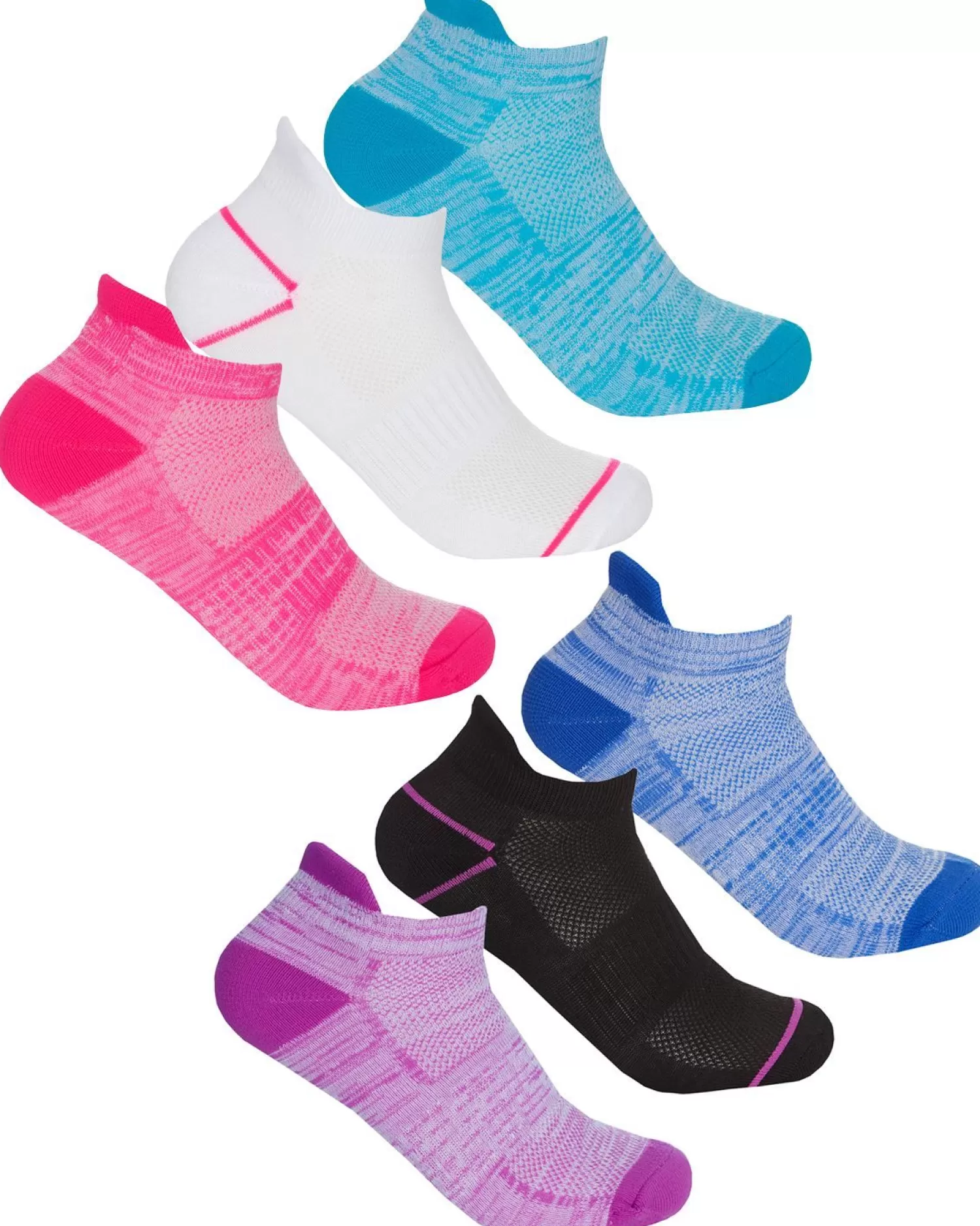 RedTag Socks | Womens 6 Pack Sport Trainer Socks - Space Dye Mix