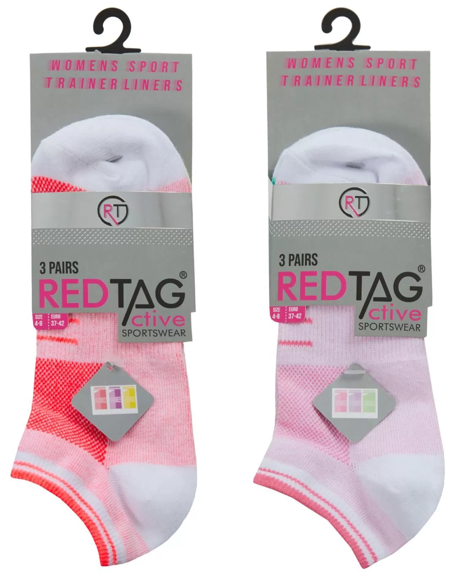 RedTag Socks | Womens 6 Pack Sport Trainer Socks - White Marl Mix