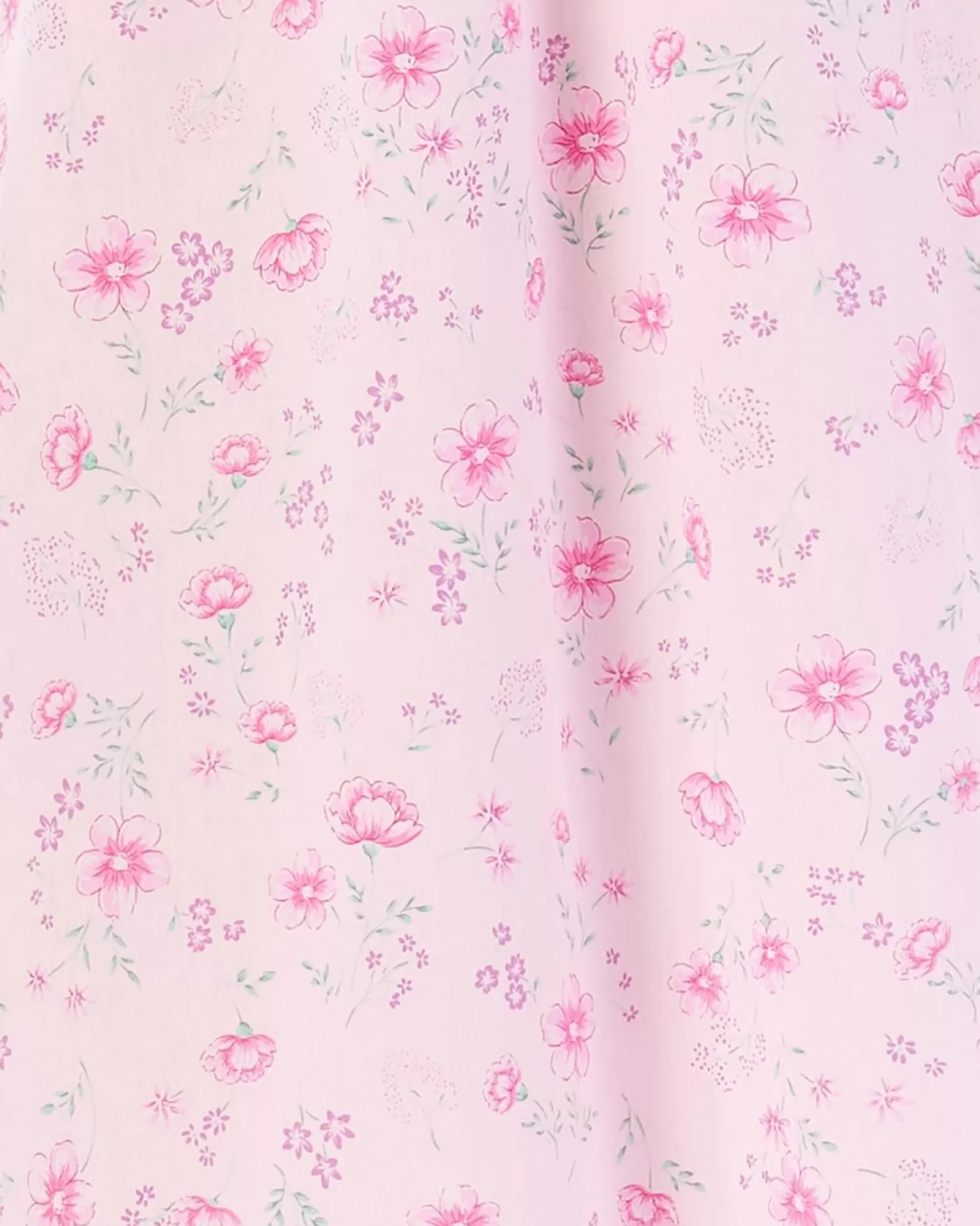 Slenderella Nighties | 100% Woven Cotton Long Sleeve Button Nightie - Pink