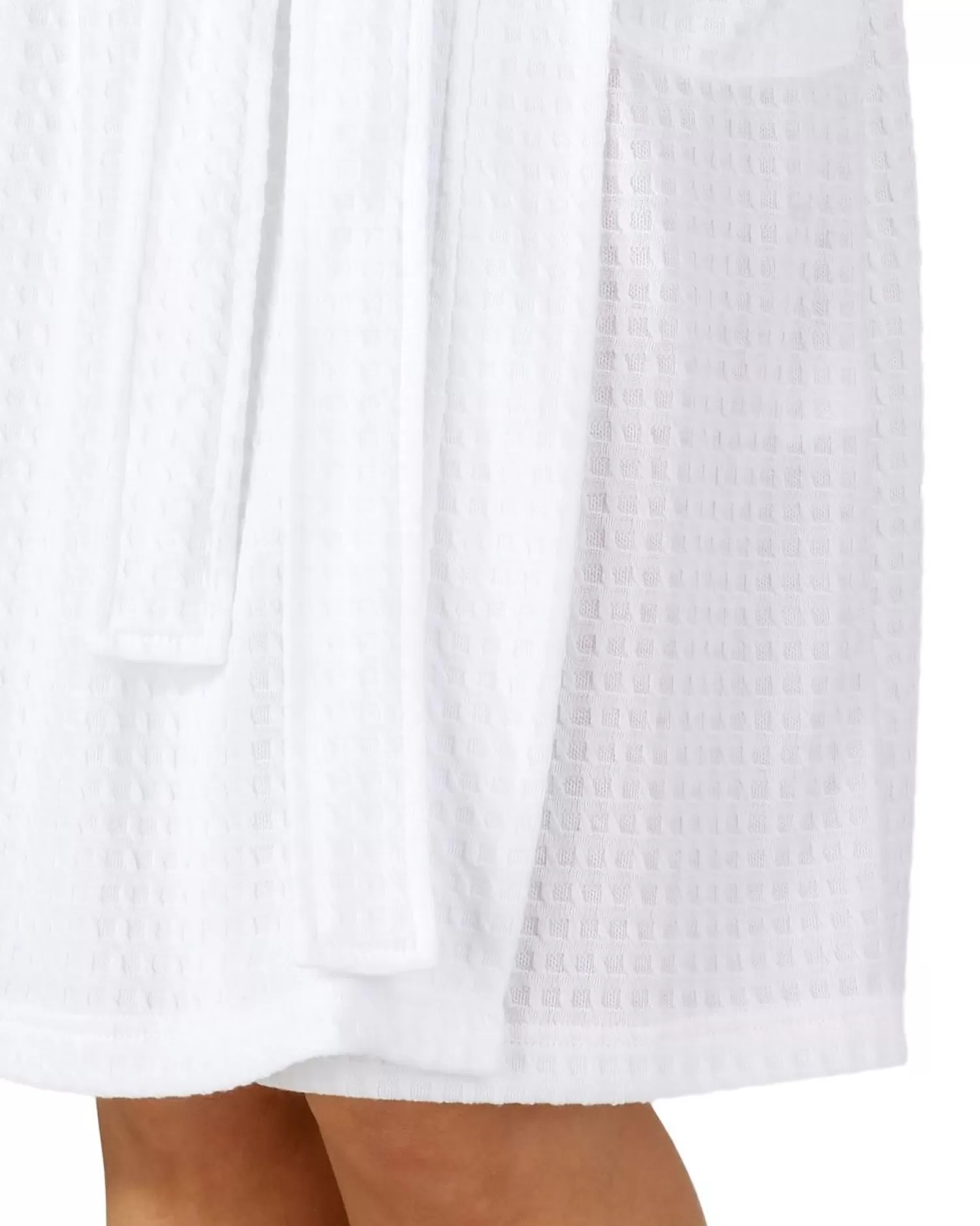 Slenderella Dressing Gowns | 40" Waffle Long Sleeve Gown - White