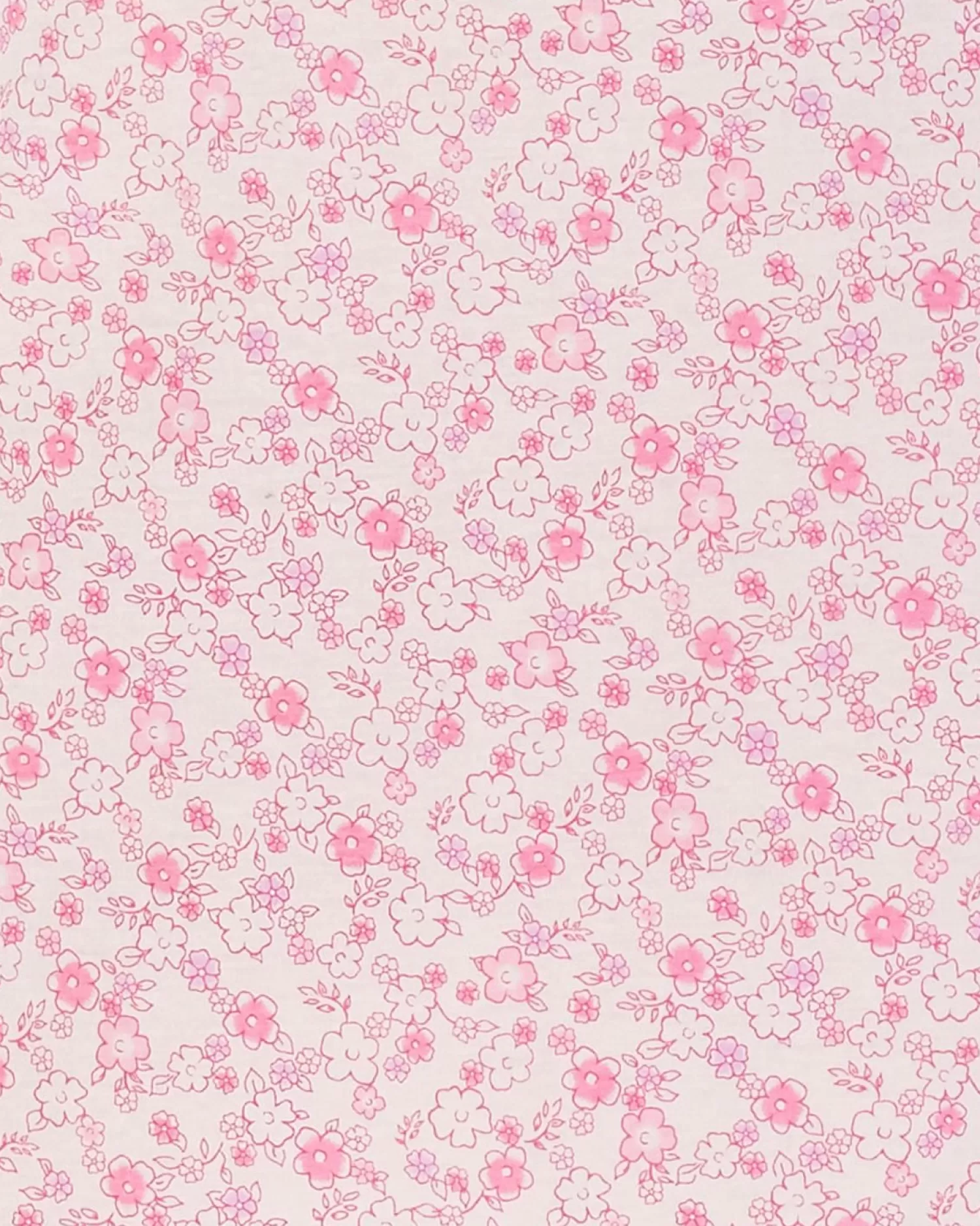 Slenderella Nighties | 45" Long Sleeve Ditsy Floral Jersey Nightie - Pink