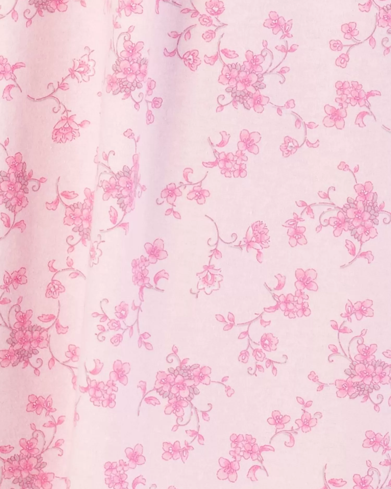 Slenderella Nighties | 51" Brushed Cotton Round Neck Nightie - Pink