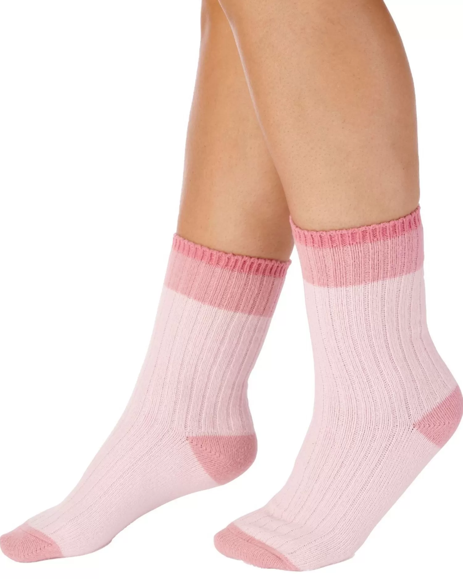 Slenderella Socks | Classic Rib Bed Socks - Pink