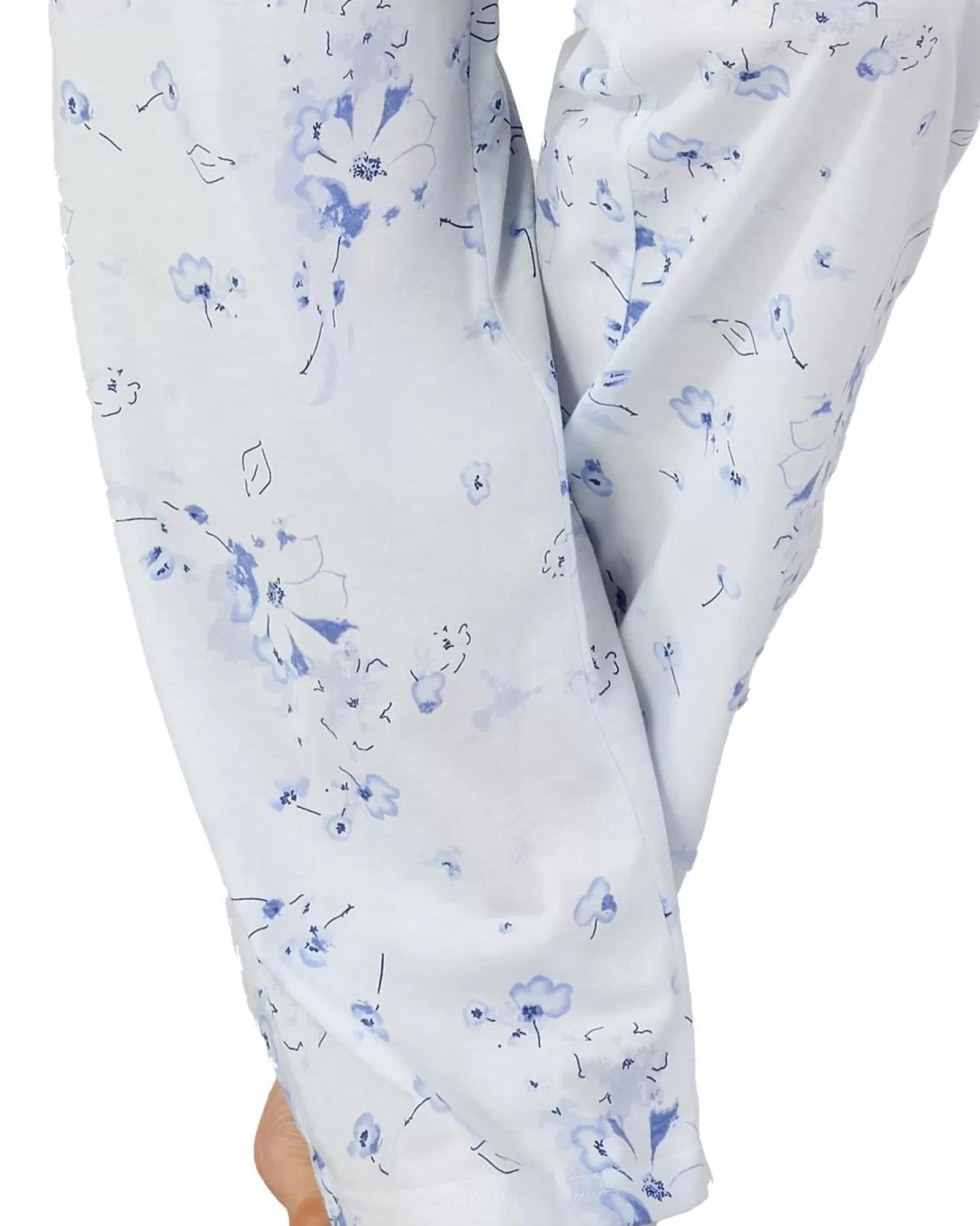 Slenderella Pyjamas | Large Pastel Print Tailored Pyjamas - Blue