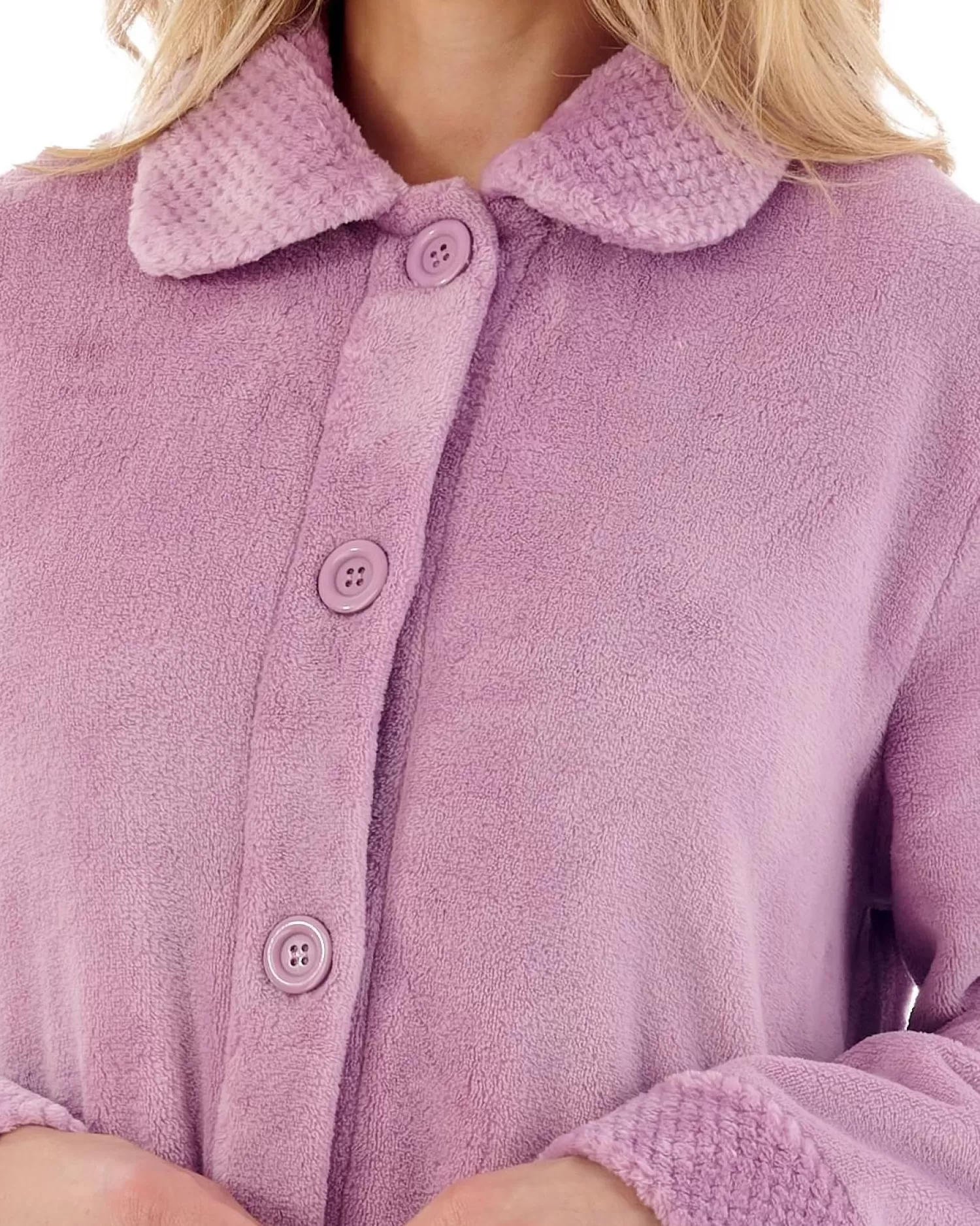 Slenderella Dressing Gowns | Mini Waffle Button Dressing Gown - Heather