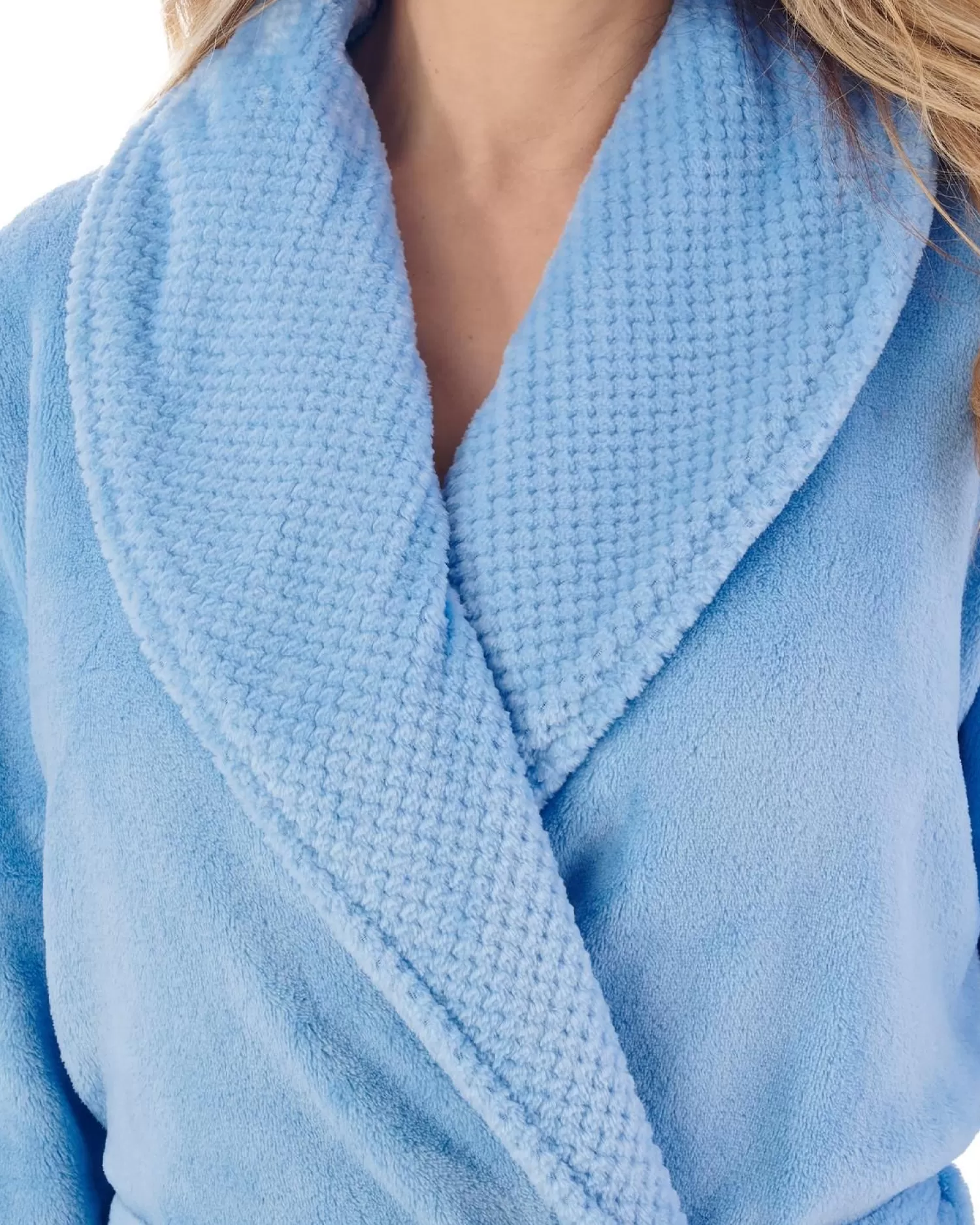 Slenderella Dressing Gowns | Mini Waffle Dressing Gown - Blue
