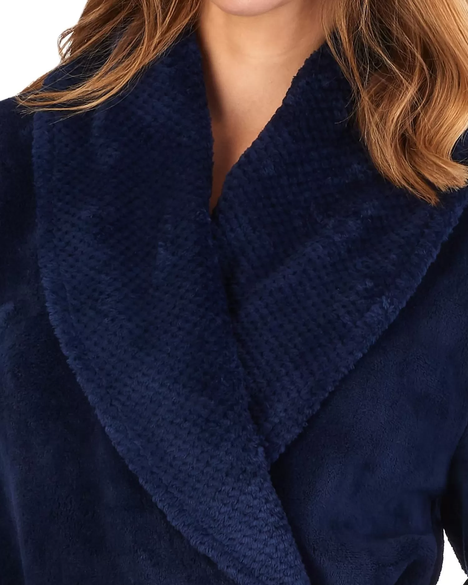 Slenderella Dressing Gowns | Mini Waffle Dressing Gown - Navy