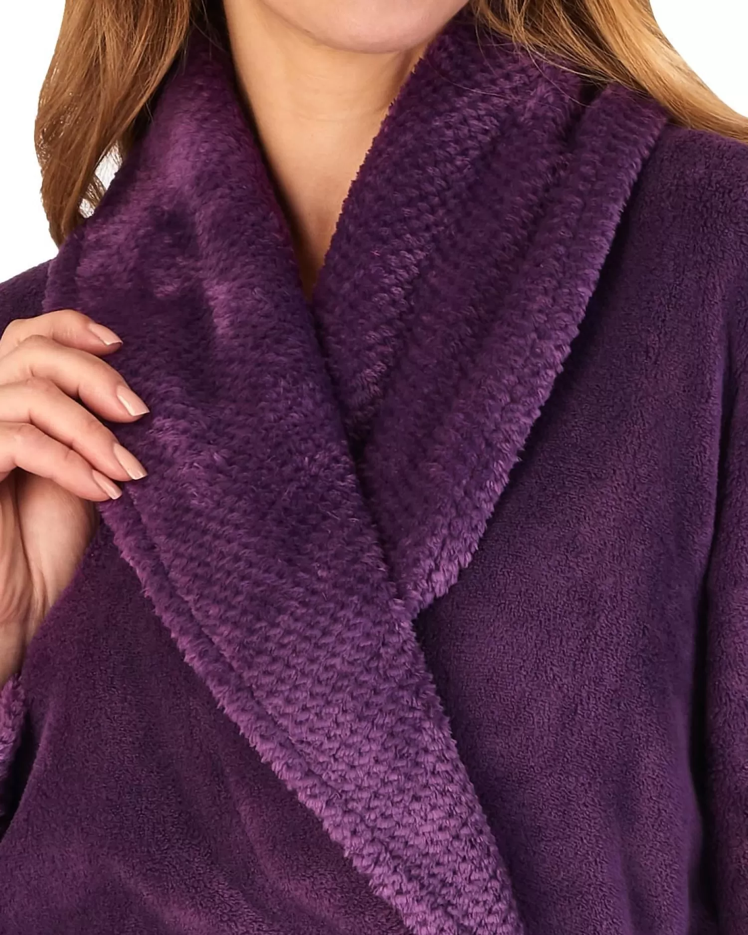 Slenderella Dressing Gowns | Mini Waffle Dressing Gown - Plum