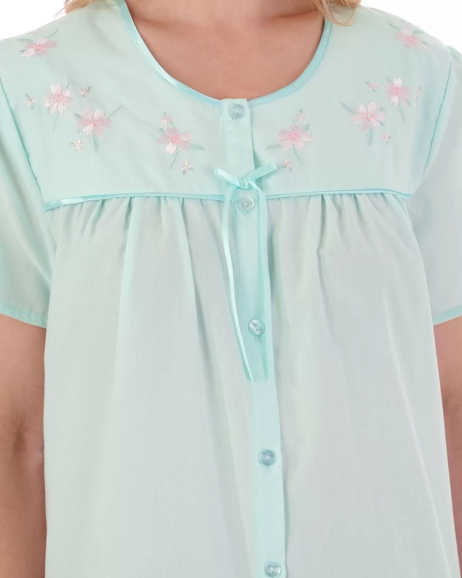 Slenderella Nighties | Polycotton Button Nightdress - Mint