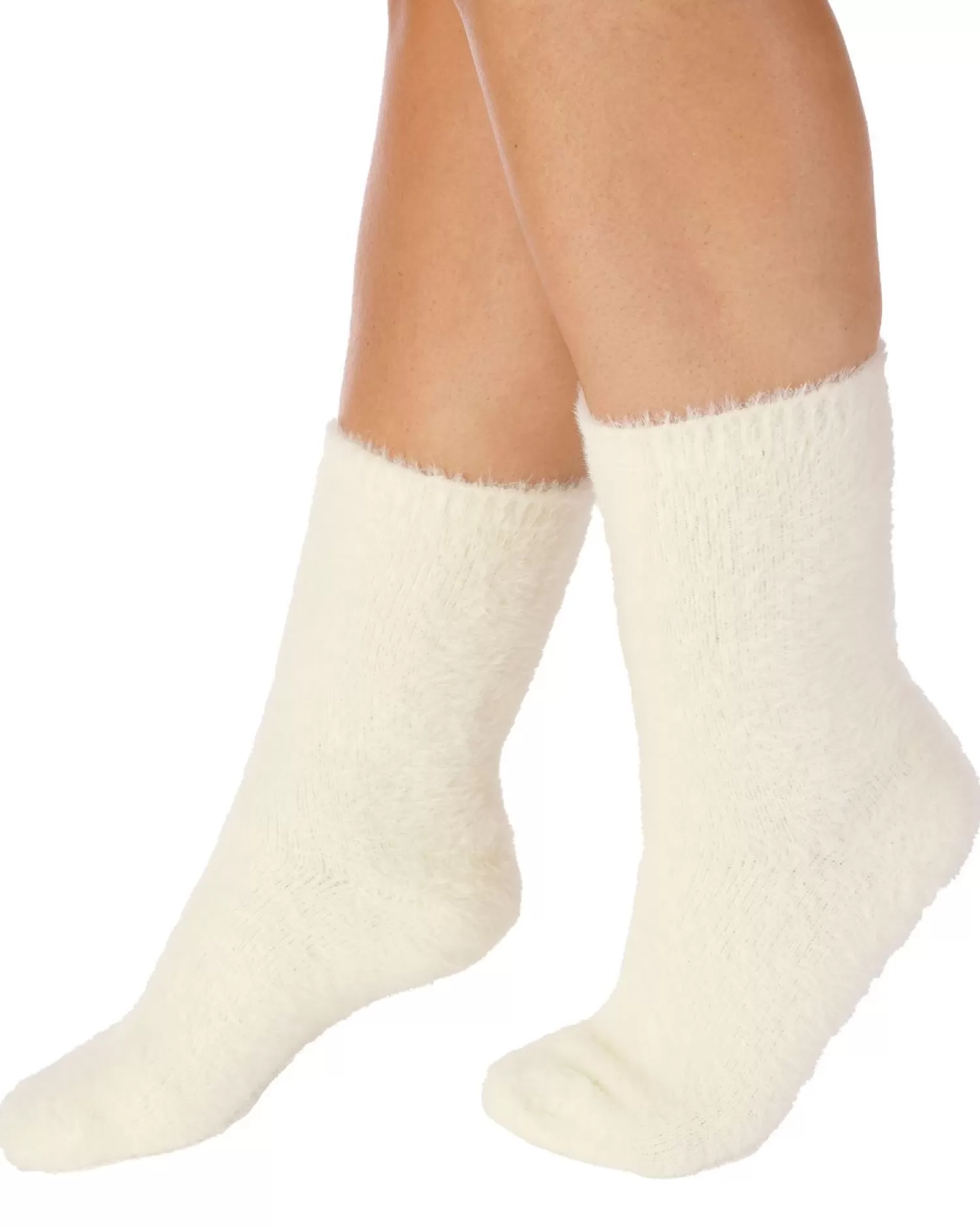 Slenderella Socks | Soft Fluffy Bed Socks - Cream