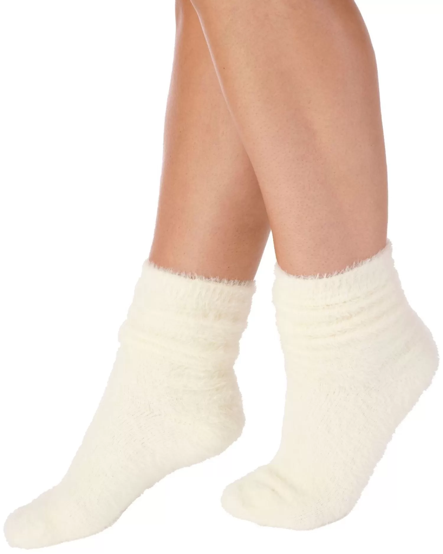 Slenderella Socks | Soft Fluffy Bed Socks - Cream