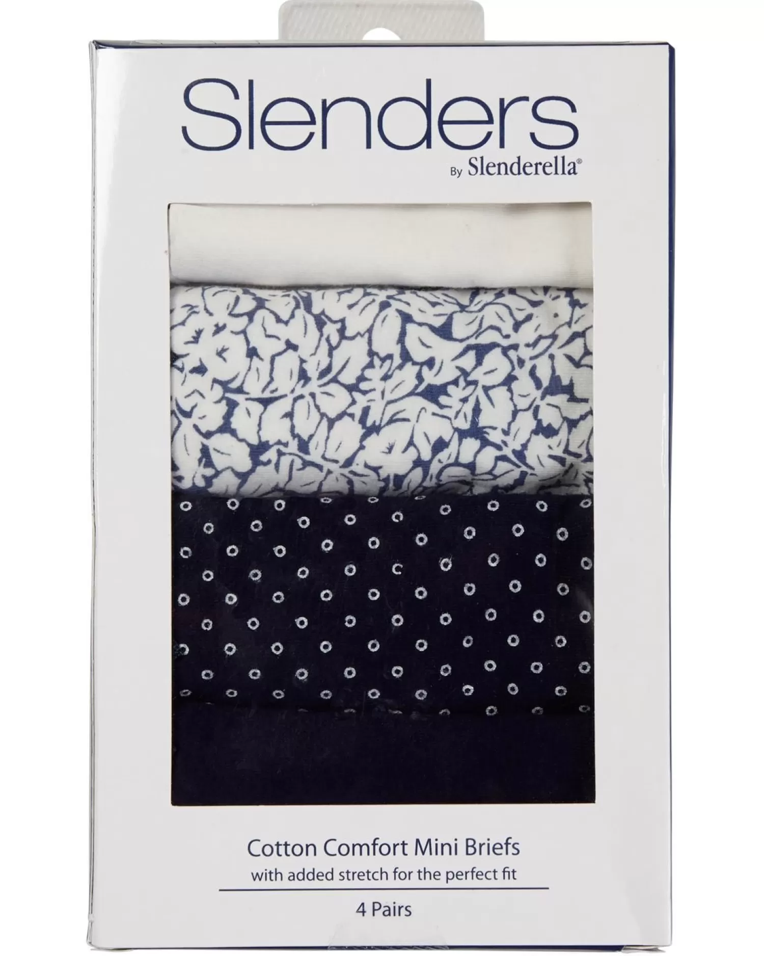 Slenderella Knickers | Slenders By 4 Pack Cotton Mini Brief - Navy