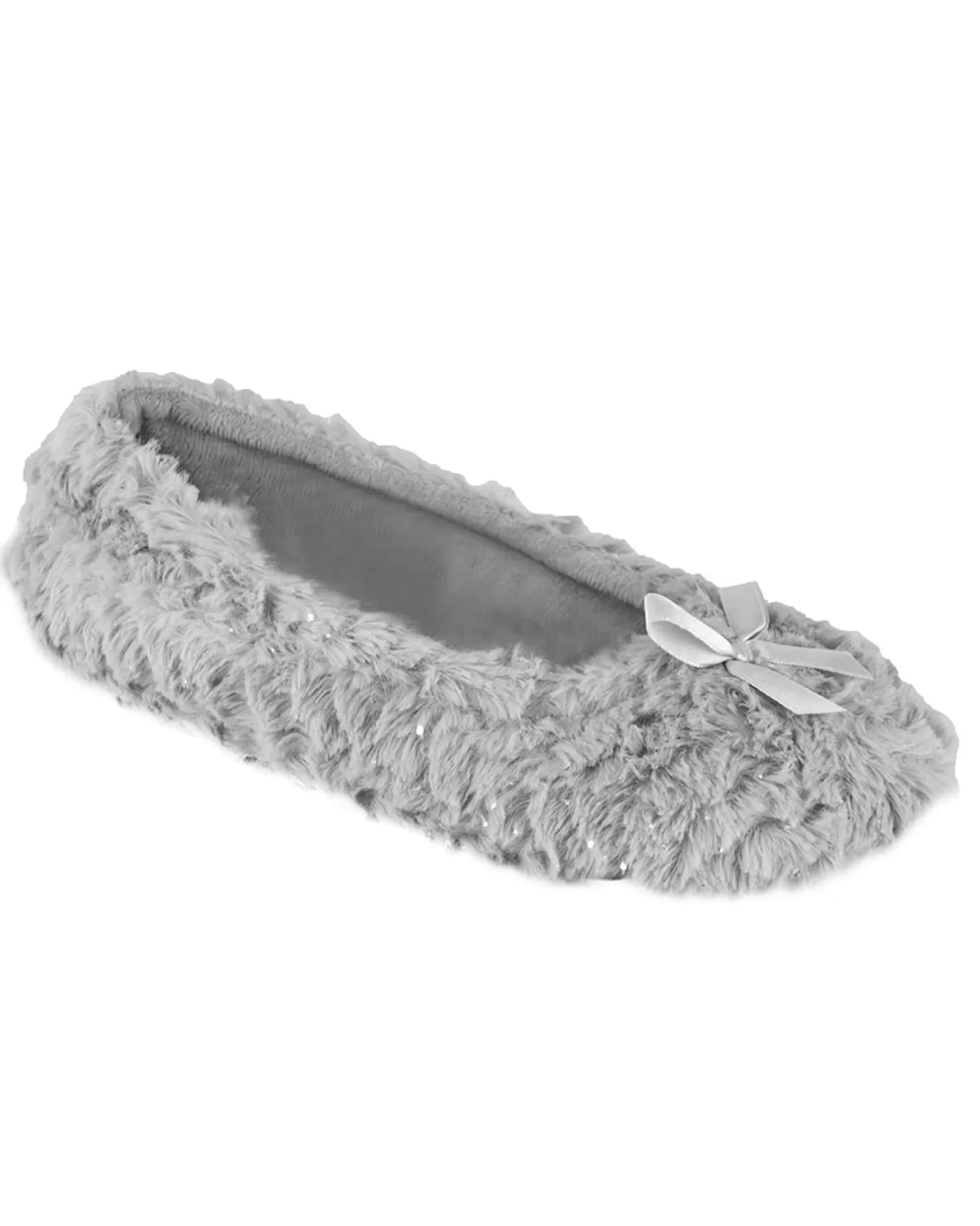 SlumberzzZ Slippers | Chevron Glitter Ballet Slippers - Grey