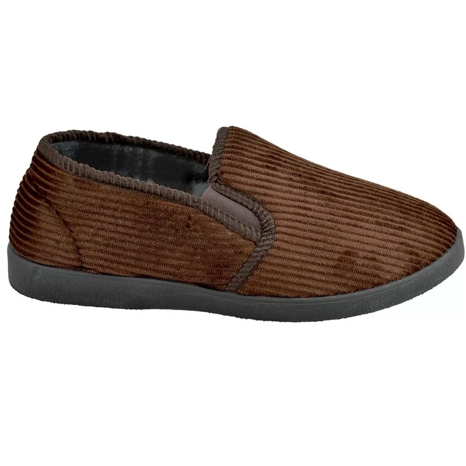 Men SlumberzzZ Cord Full Back Slippers - Brown